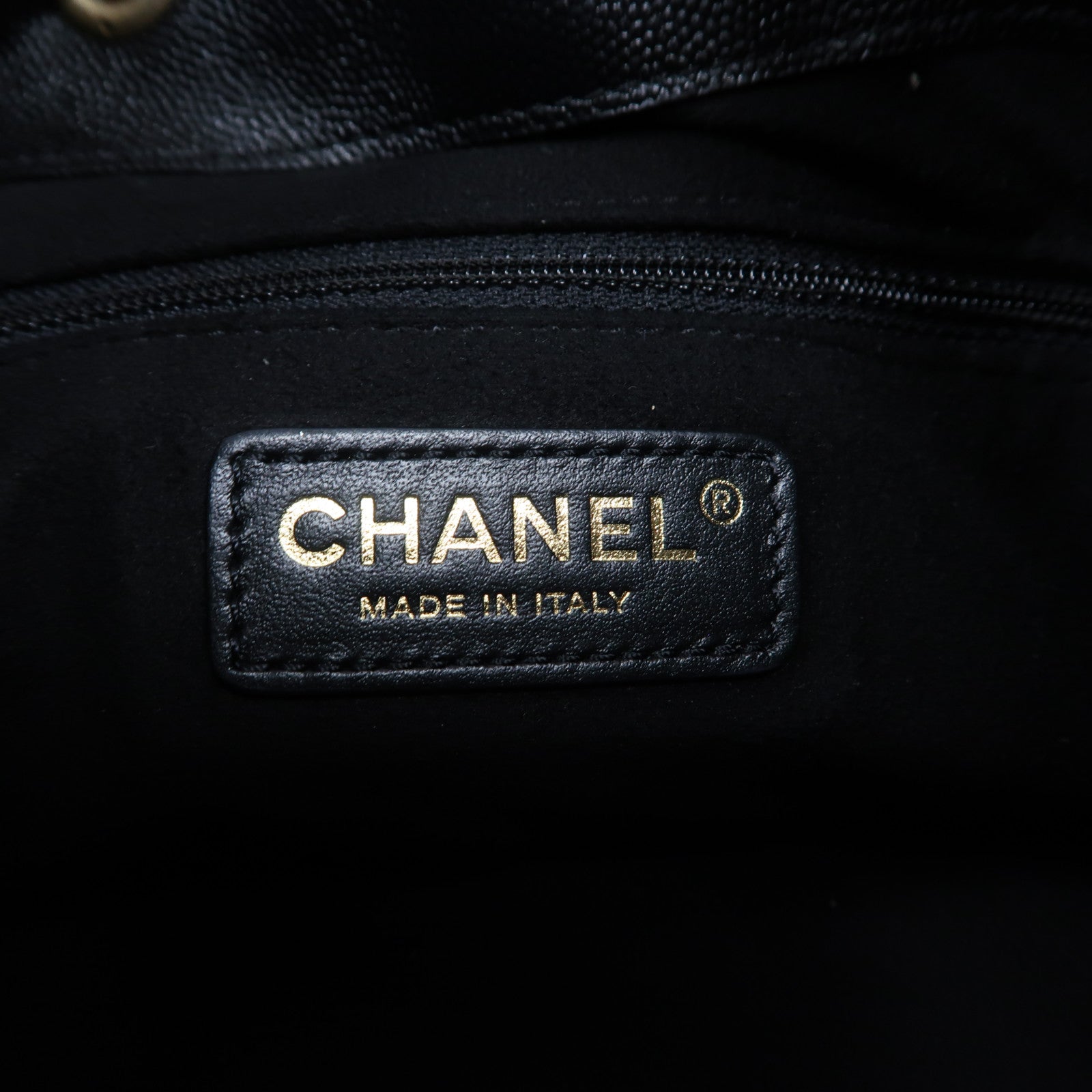 CHANEL 【激減優惠】Caviar皮革Deauville Drawstring Bucket鏈帶手挽袋黑色