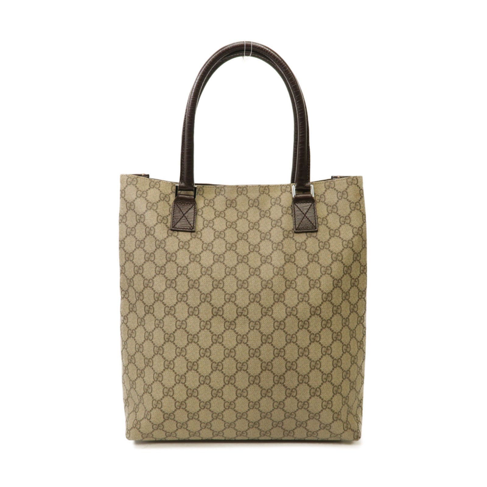 GUCCI 塗層帆布Shoulder Bag銀扣肩背袋卡其色