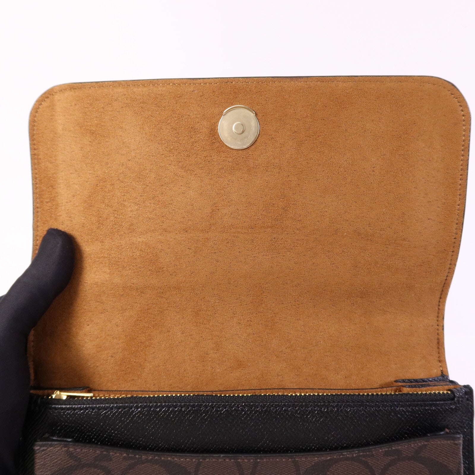 COACH 牛皮皮革Chain Shoulder Bag金扣鏈帶肩背袋