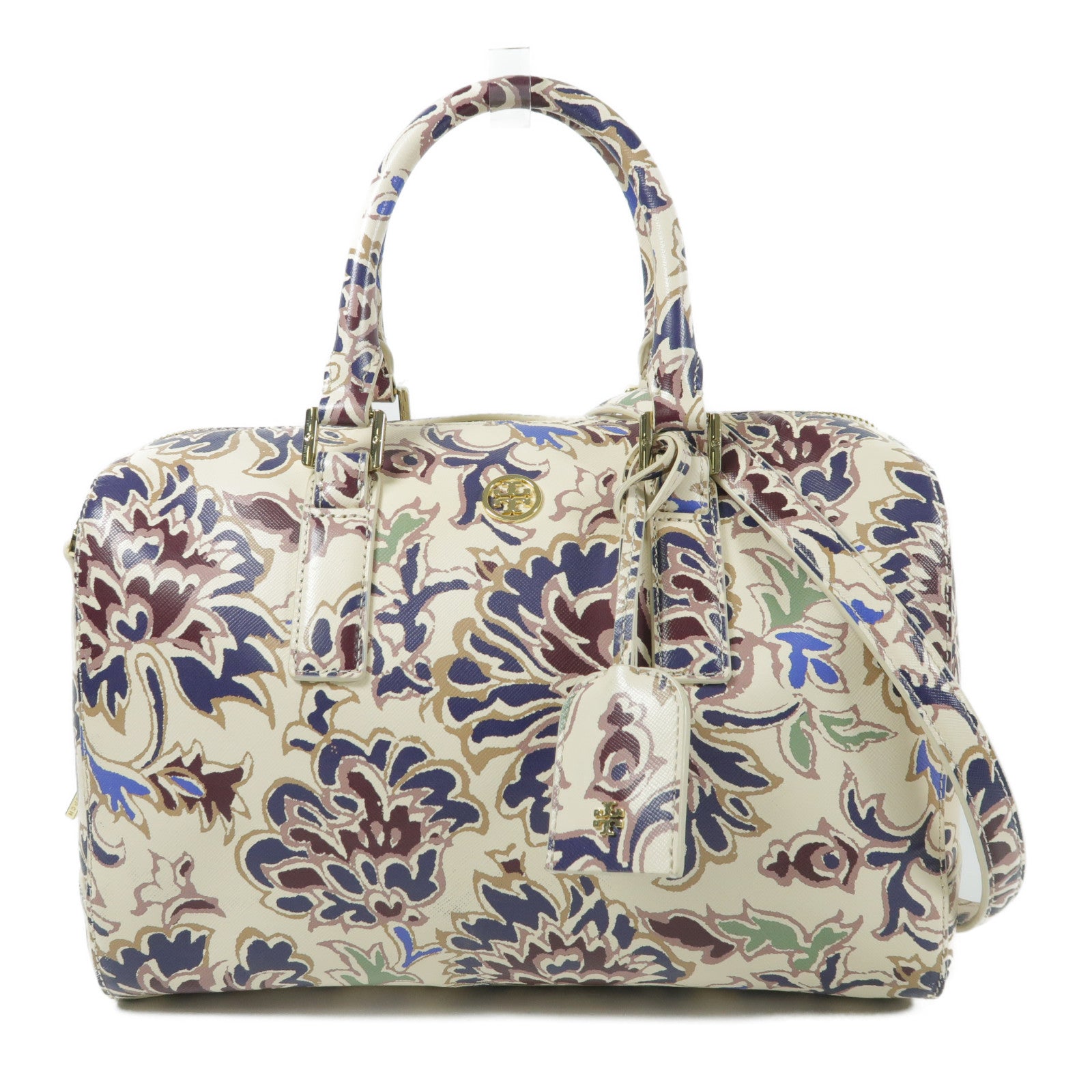 Tory Burch 塗層帆布Shoulder Bag金扣手挽肩背兩用袋