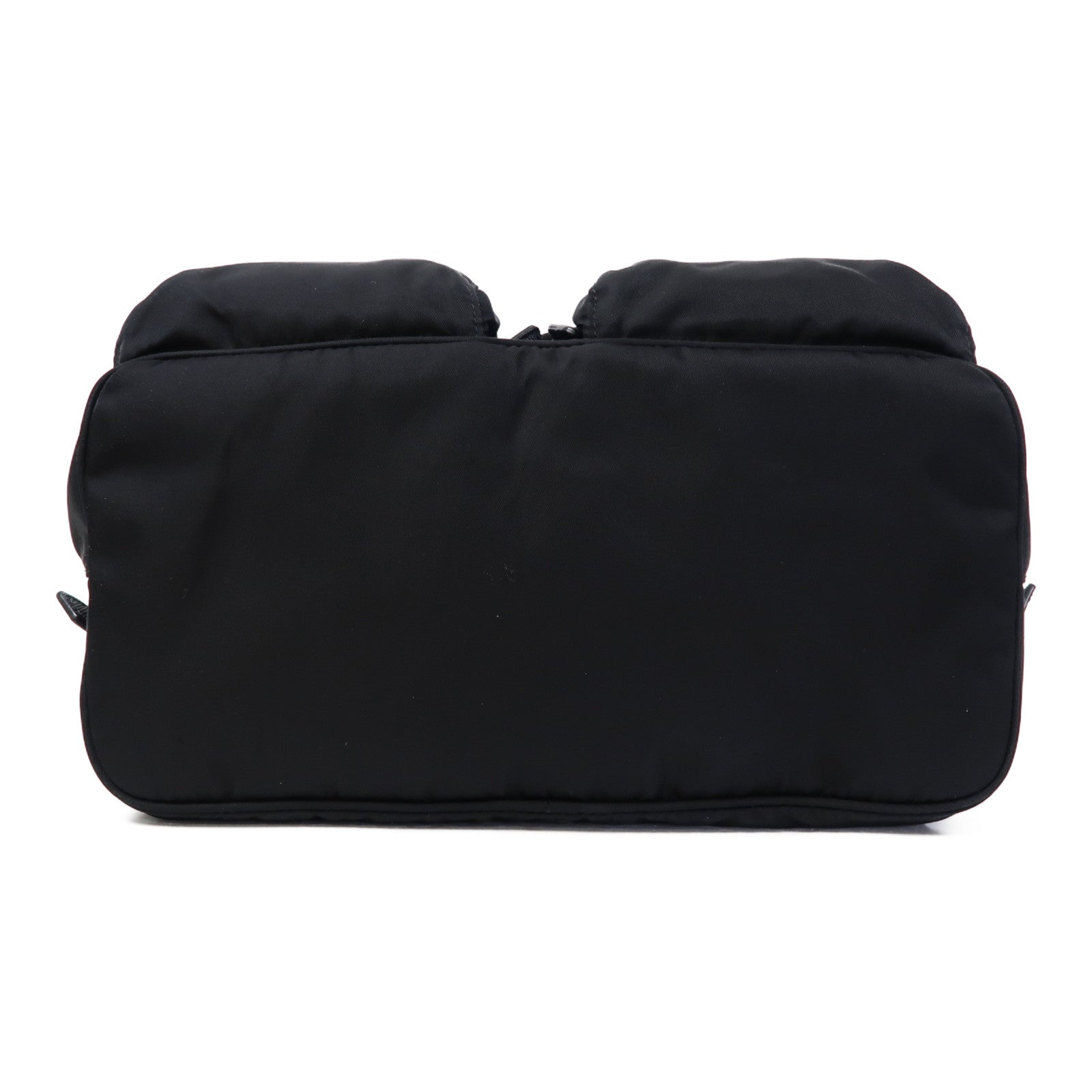 PRADA 尼龍Backpack銀扣背包黑色