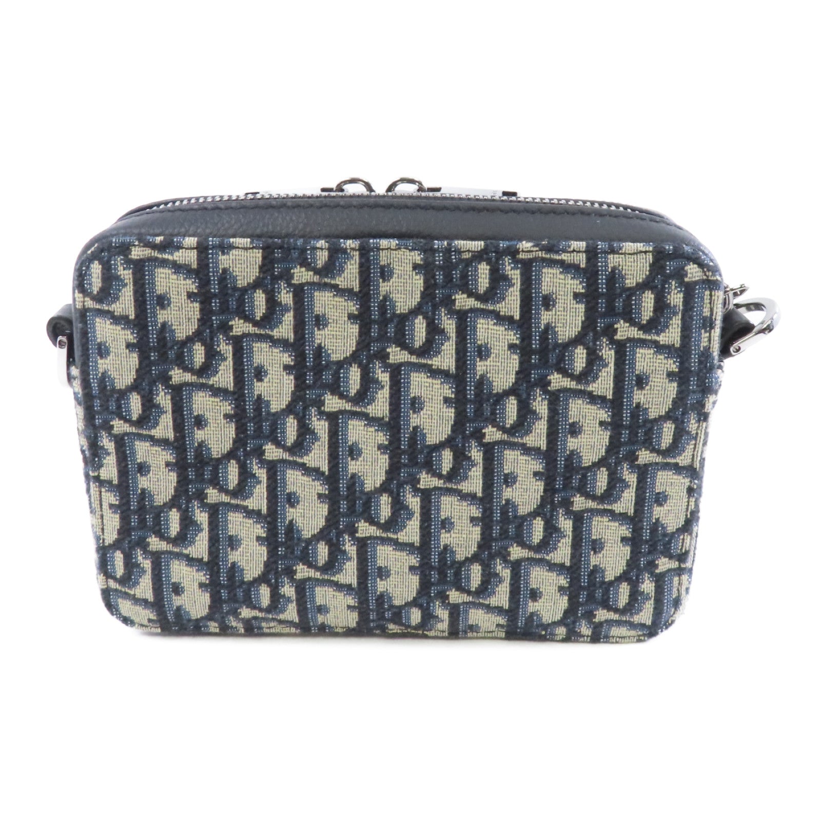 Dior 帆布Zipped Pouch With Strap銀扣肩背袋藍色