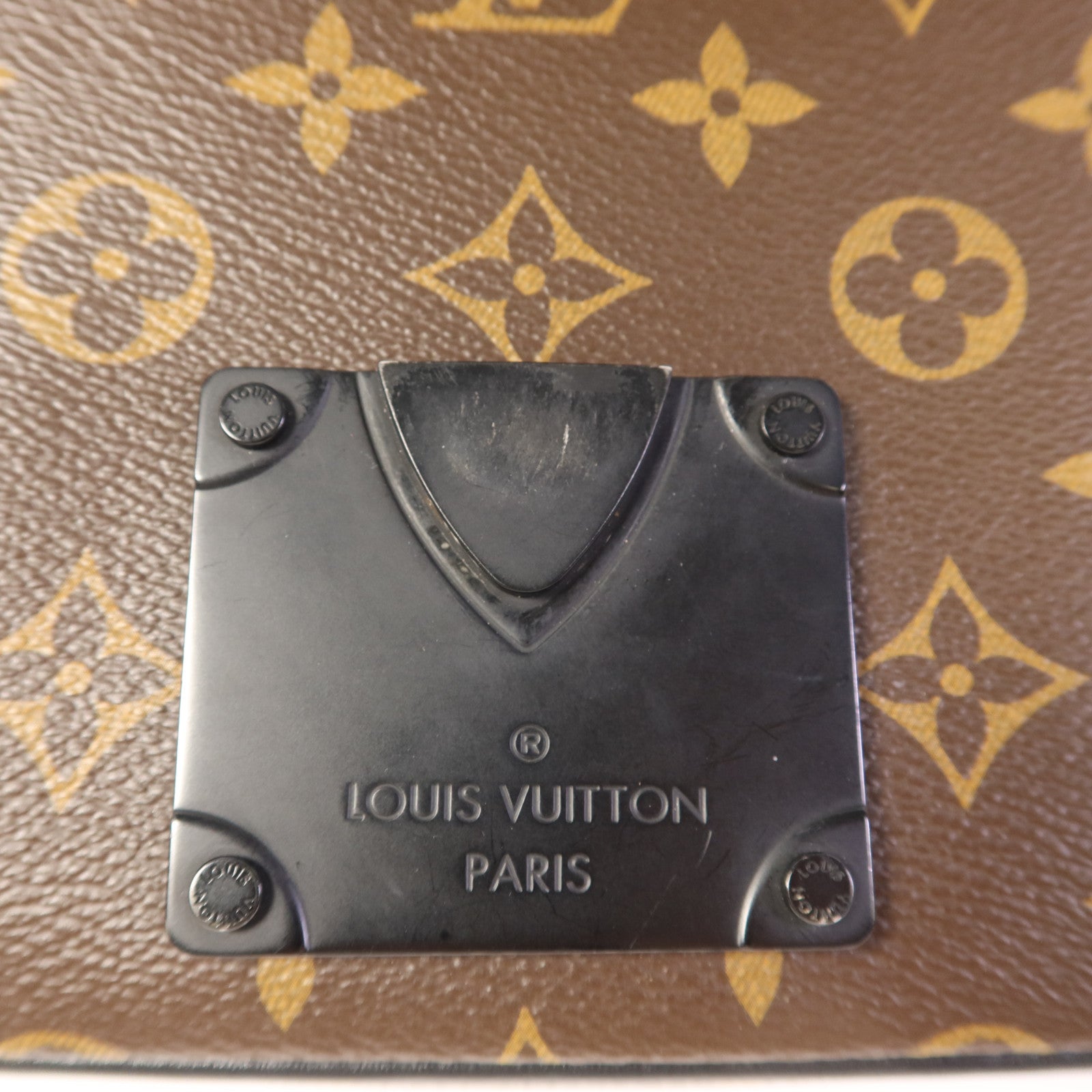 LOUIS VUITTON Monogram Macassar S Lock Sling Bag肩背袋