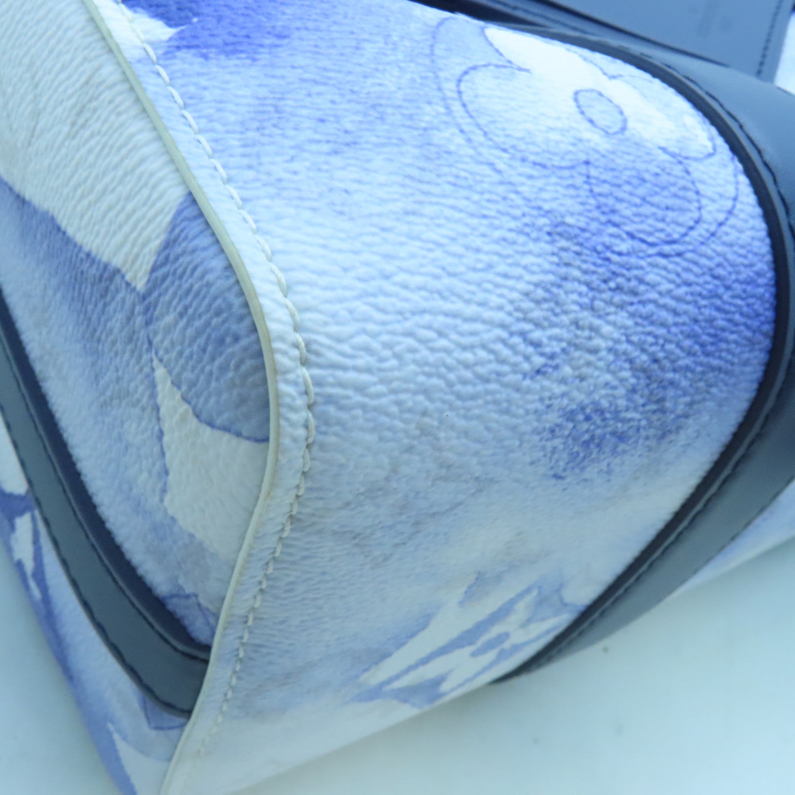 LOUIS VUITTON 【激減優惠】Monogram Watercolor Blue City Keepall銀扣肩背袋白色/藍色