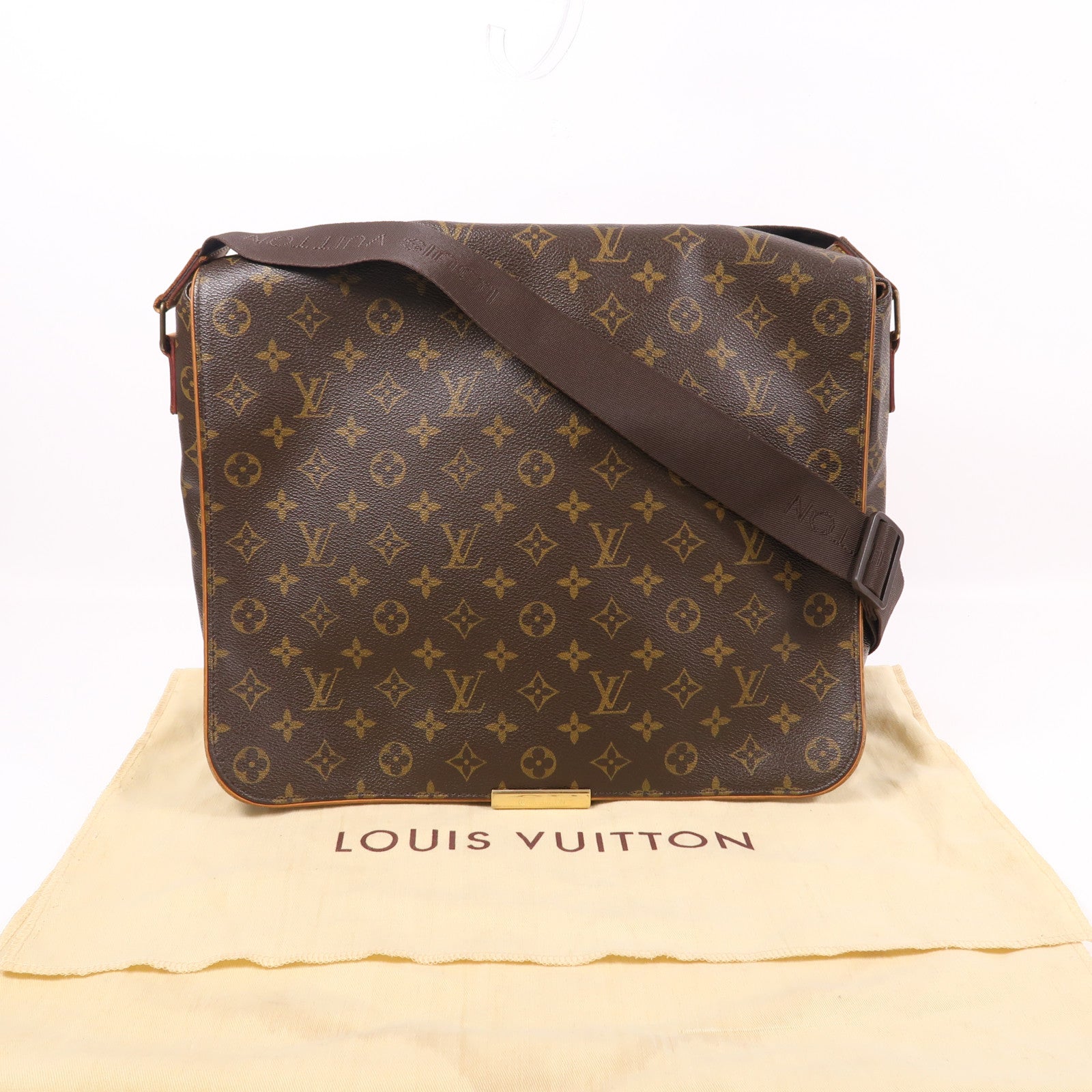 LOUIS VUITTON Monogram Abbesses金扣肩背袋棕色