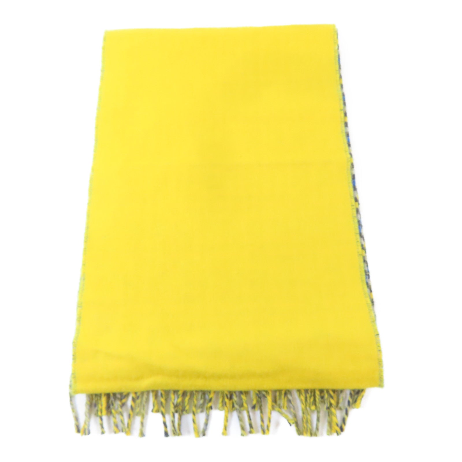 HERMES 羊絨Scarf頸巾藍色/黃色/灰色