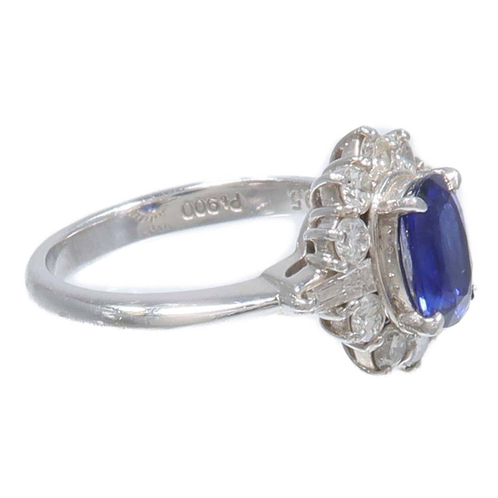 JEWELRY PT900鉑金Sapphire Diamond Ring藍寶石/鑽石戒指