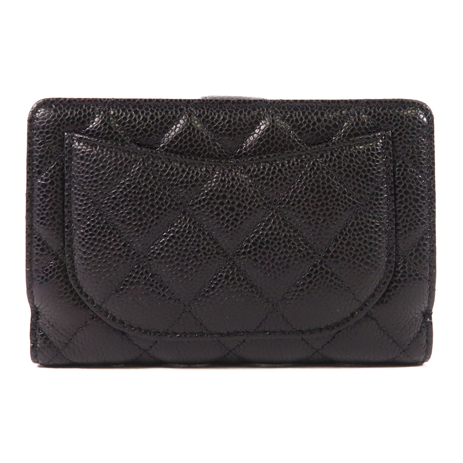 CHANEL 牛皮皮革Fold Wallet金扣錢包