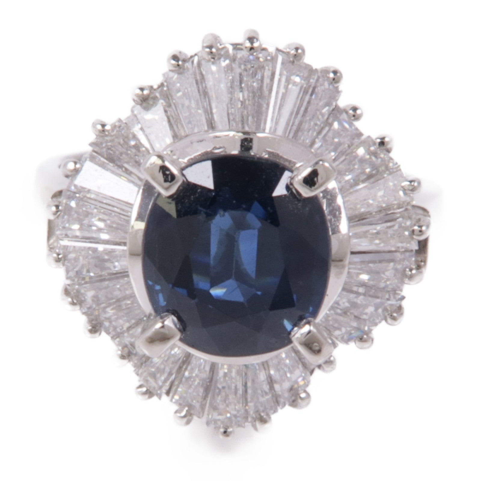 JEWELRY PT950鉑金Sapphire/Diamond Ring藍寶石/鑽石戒指US#5.25