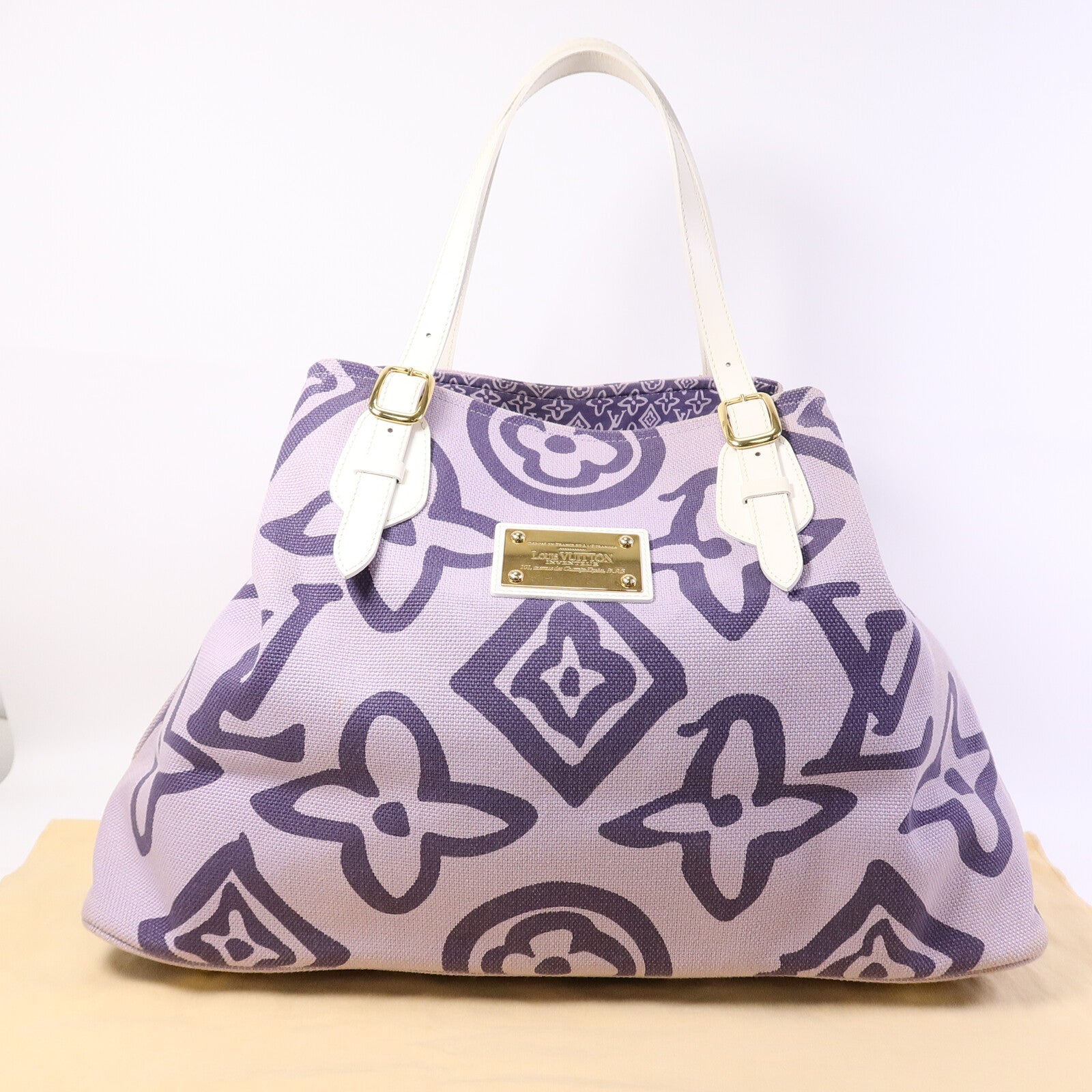 LOUIS VUITTON 帆布Tahitienne GM Lilac手挽袋