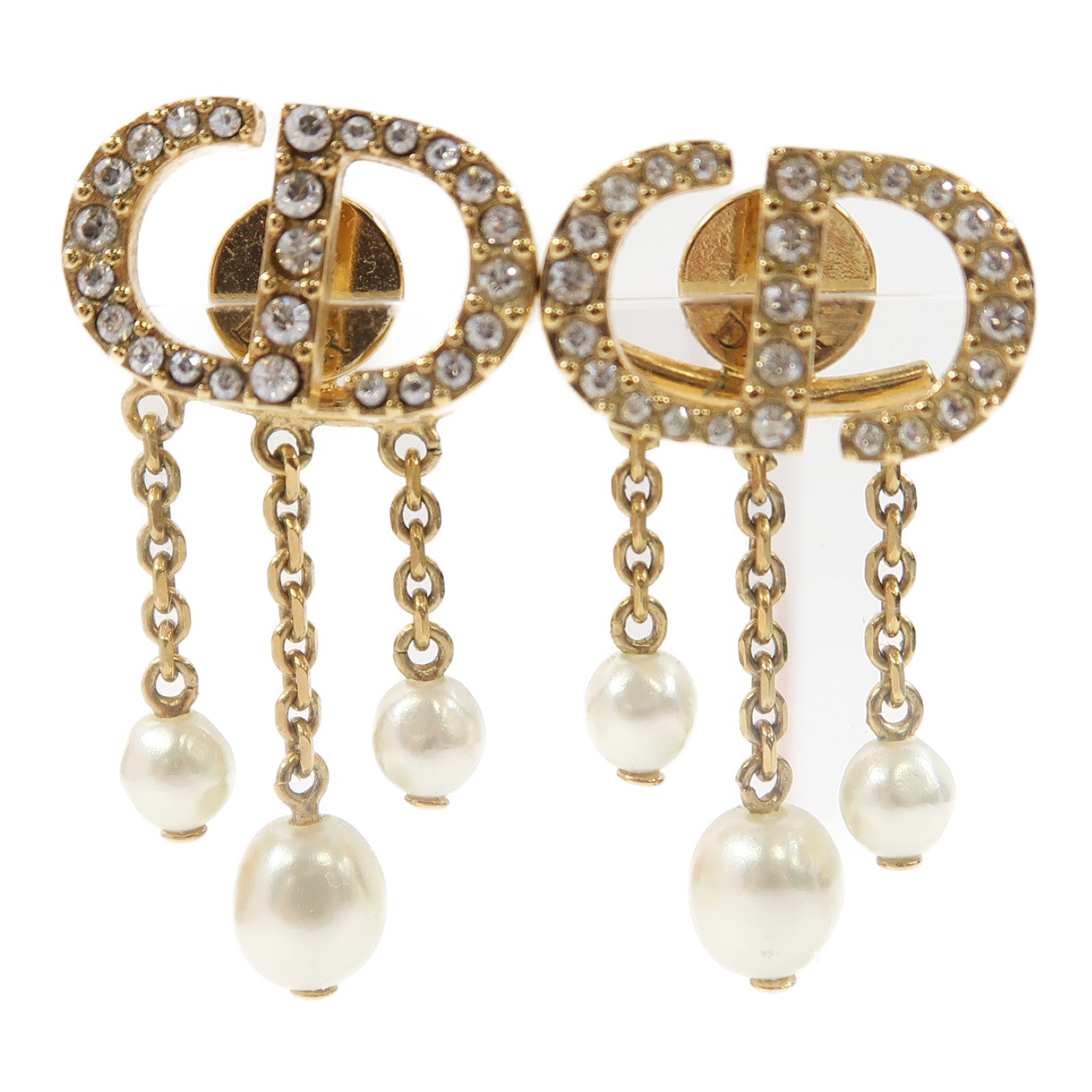 Dior 金屬Earrings耳環金色/白色