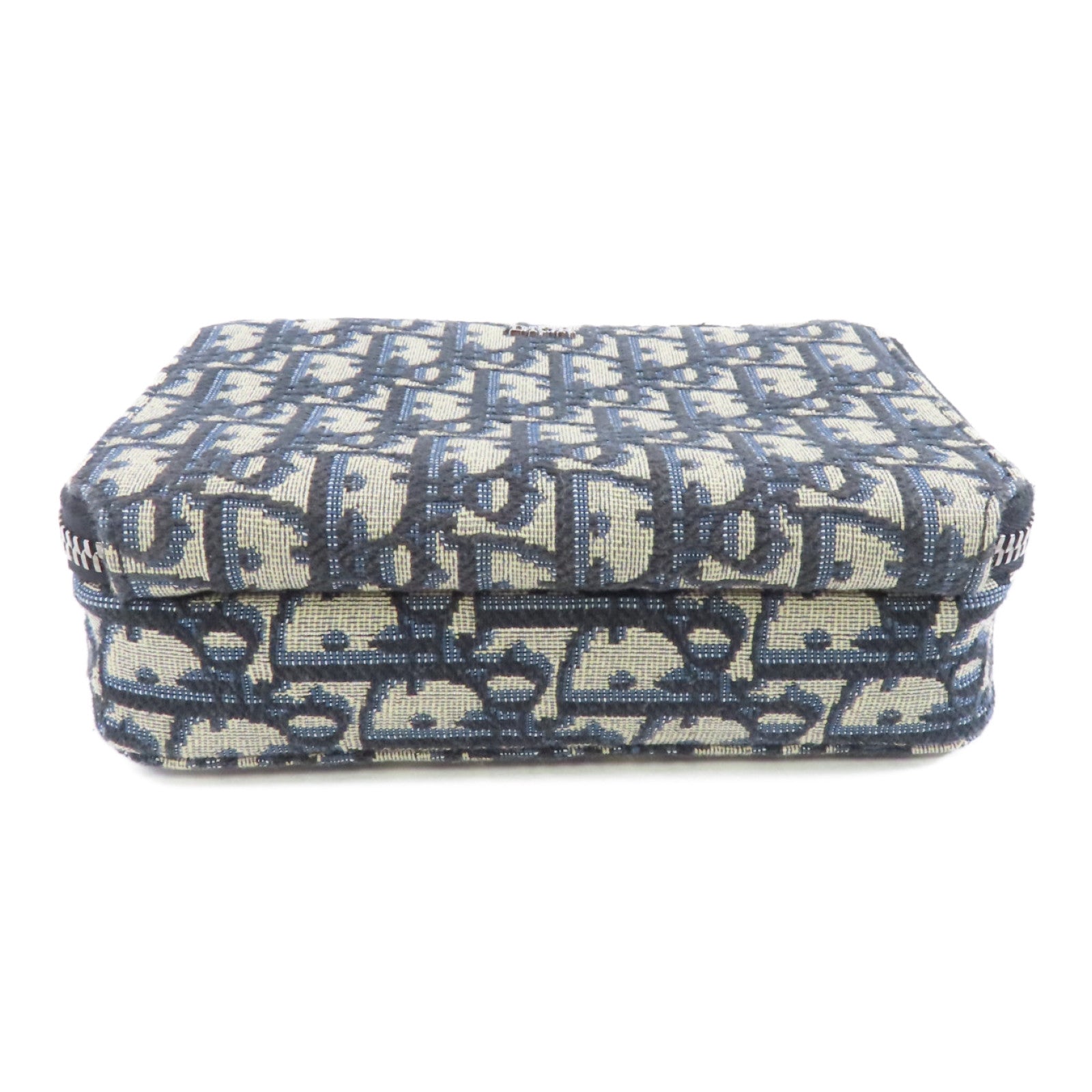 Dior 帆布Zipped Pouch With Strap銀扣肩背袋藍色