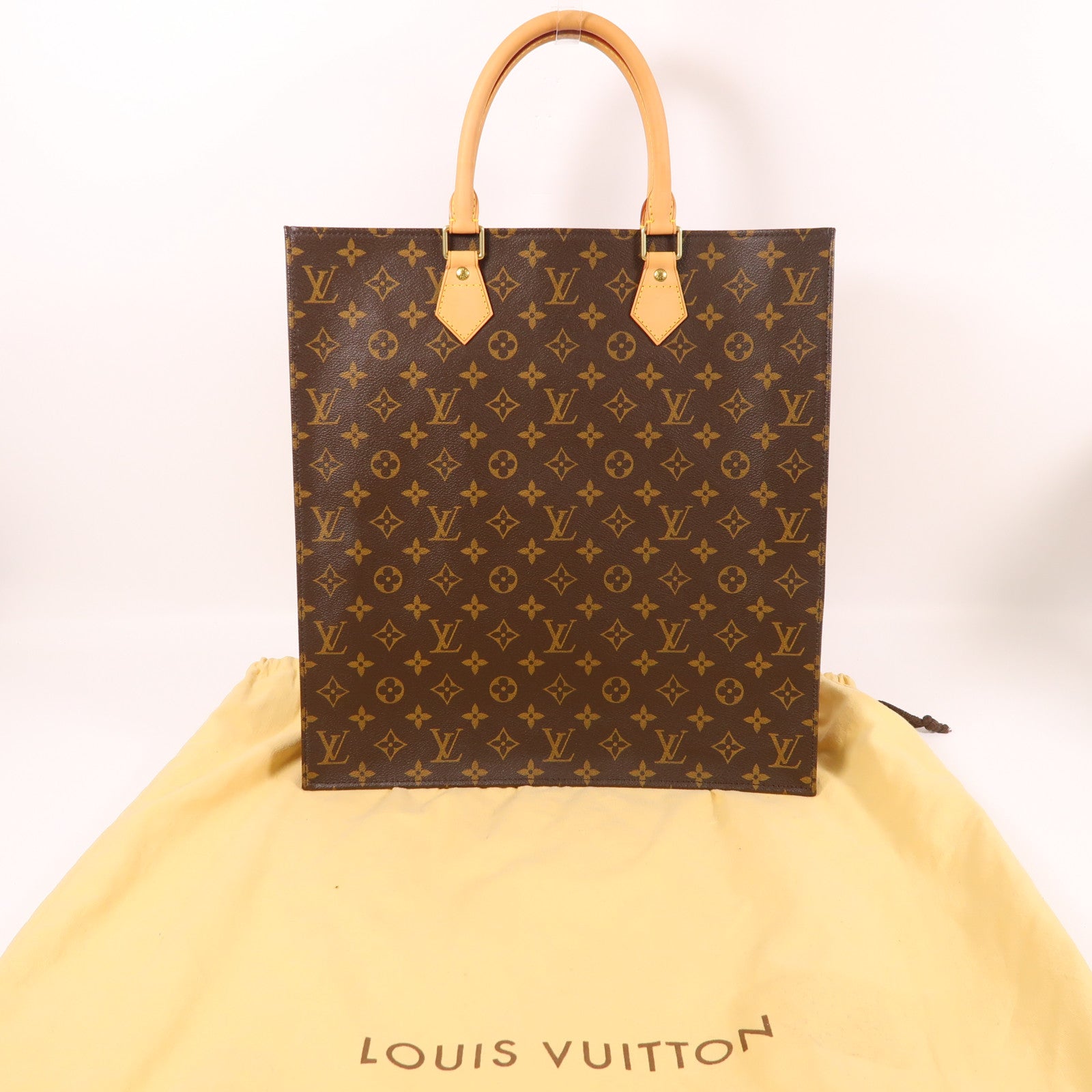 LOUIS VUITTON Monogram Sac Plat金扣手挽袋