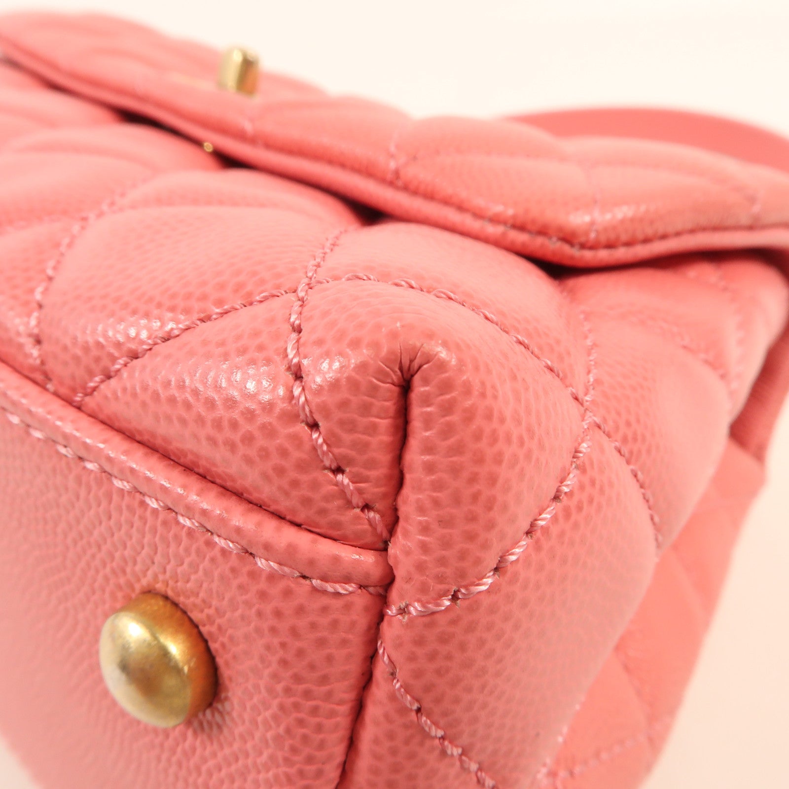 CHANEL 牛皮皮革Coco Handle Small金扣鏈帶手挽肩背兩用袋