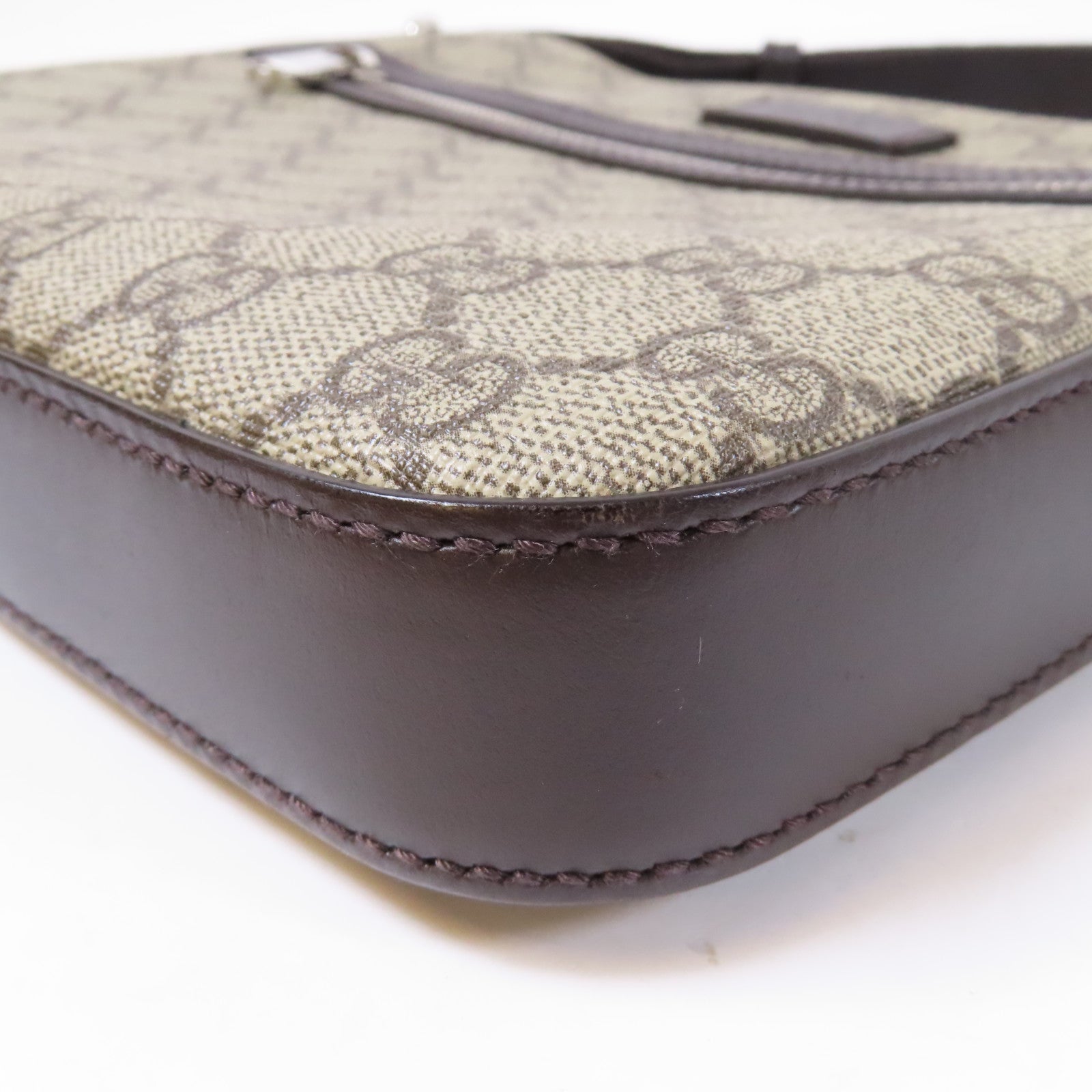 GUCCI 塗層帆布Shoulder Bag銀扣肩背袋啡色