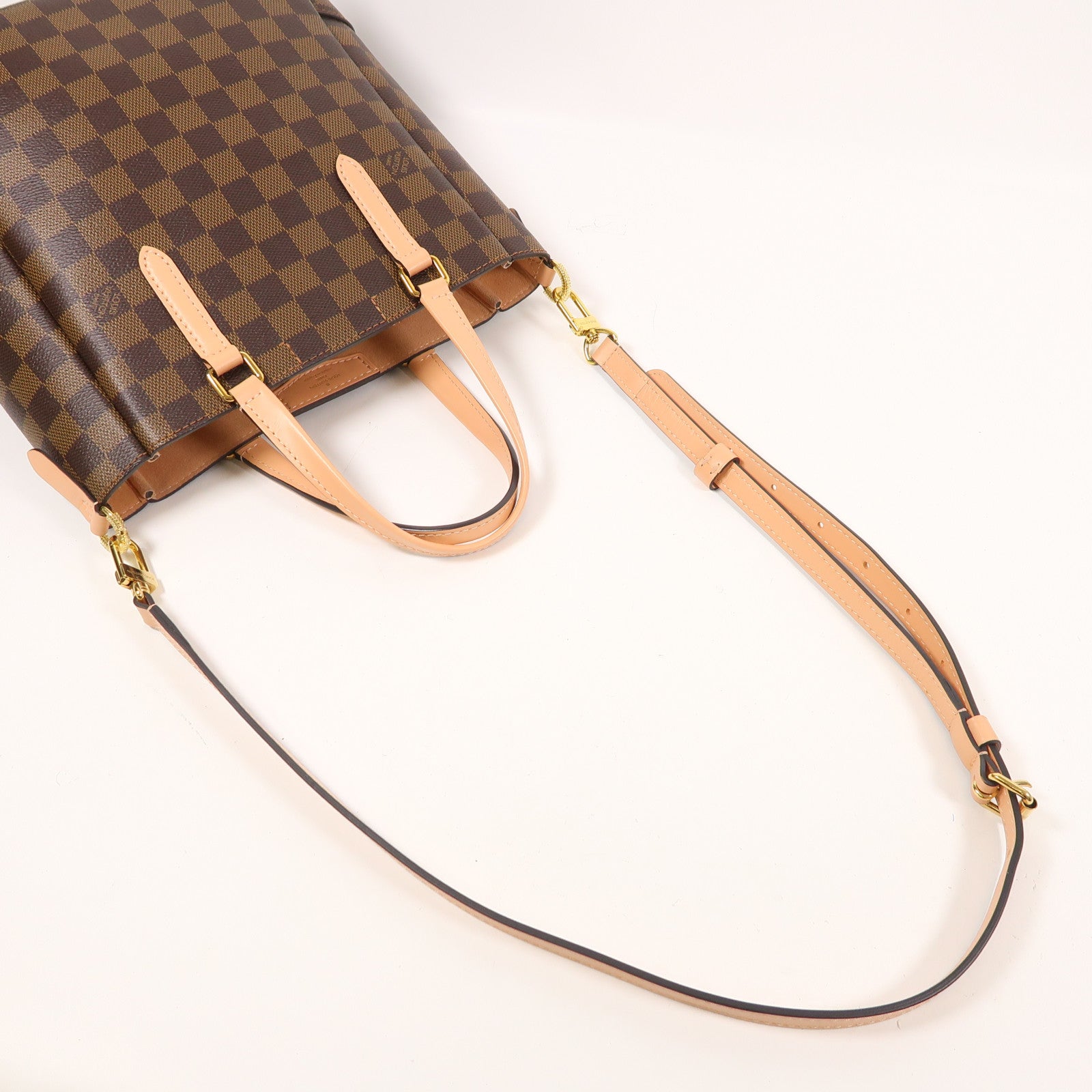 LOUIS VUITTON Damier Belmont NV PM金扣手挽肩背兩用袋