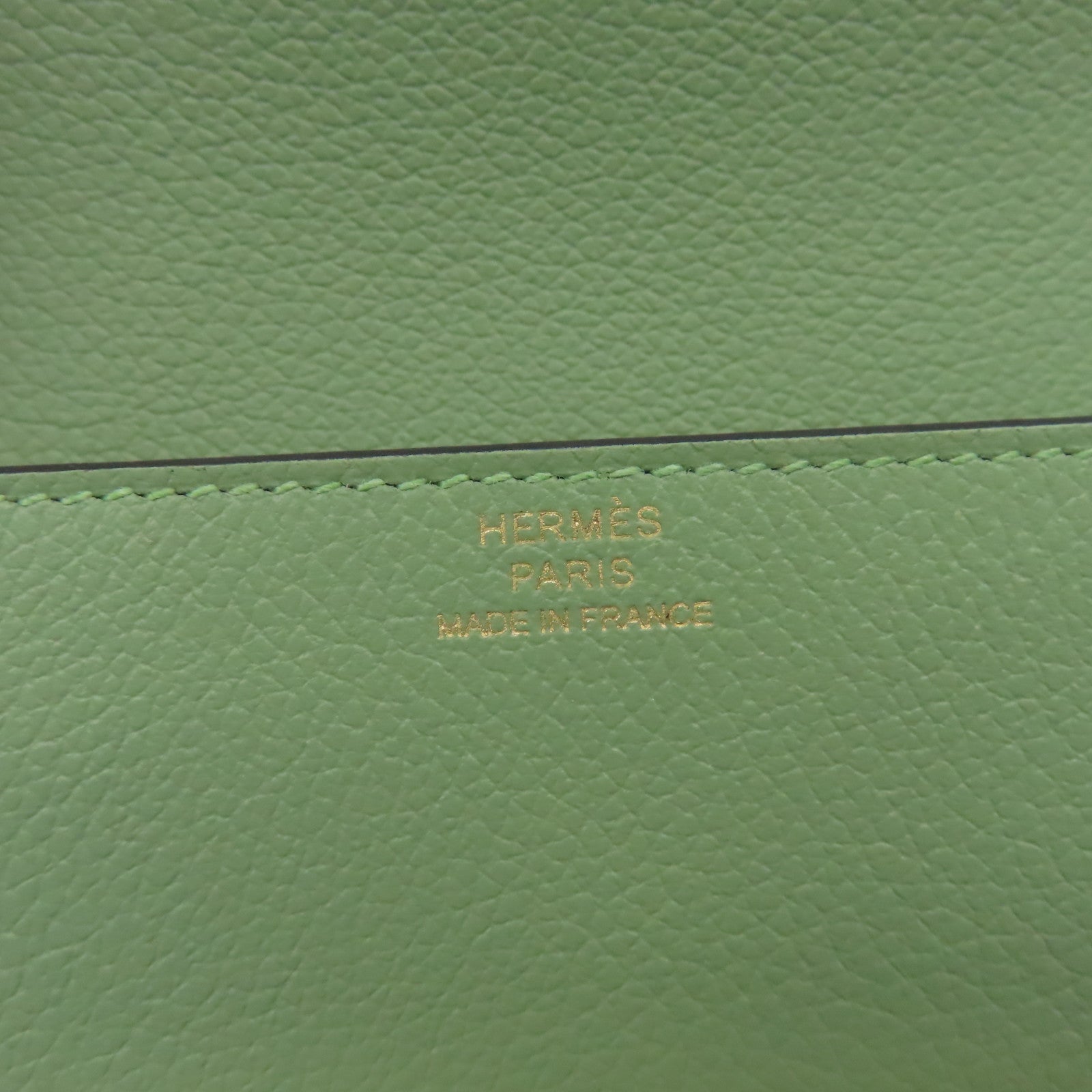 HERMES **【激減優惠】Evercolor皮革Roulis Slim金扣錢包綠色