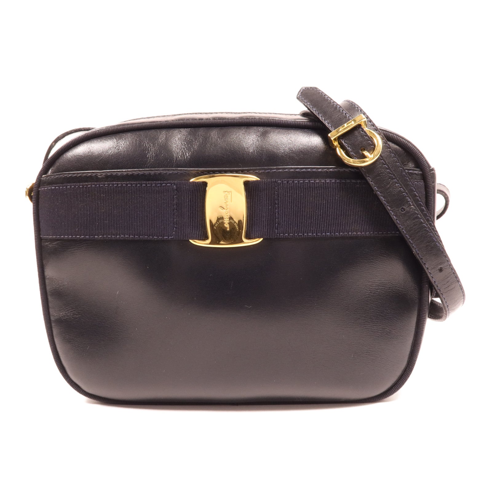 Salvatore Ferragamo 【激減優惠】牛皮皮革Shoulder Bag金扣肩背袋