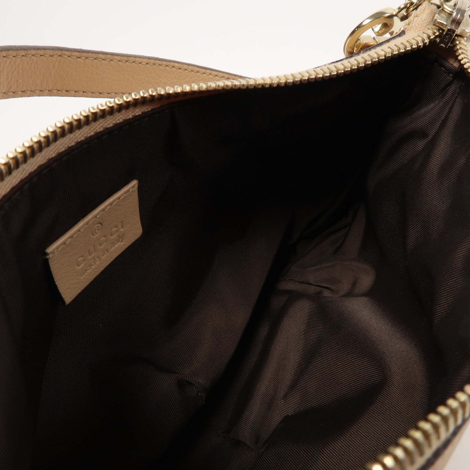 GUCCI 帆布Pouch金扣手挽袋粉紅色