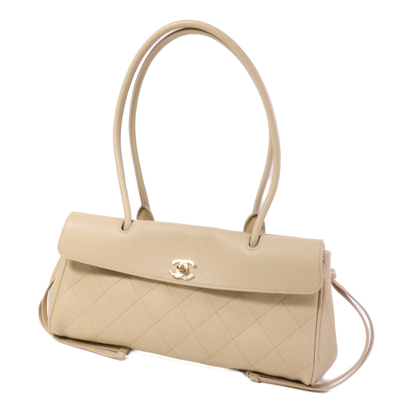 CHANEL 牛皮皮革26S金扣肩背袋