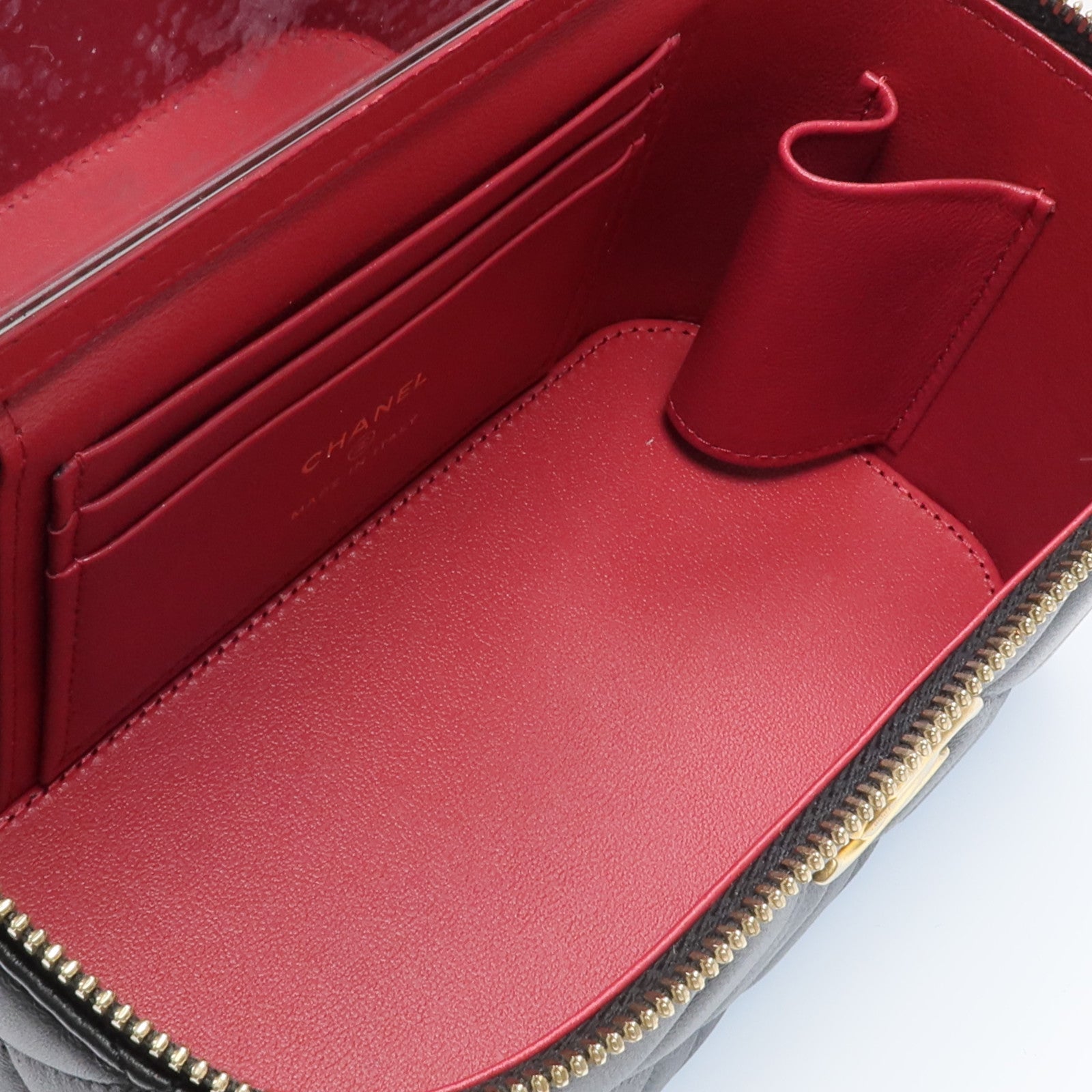 CHANEL 羊皮皮革Vanity Case金扣鏈帶肩背袋