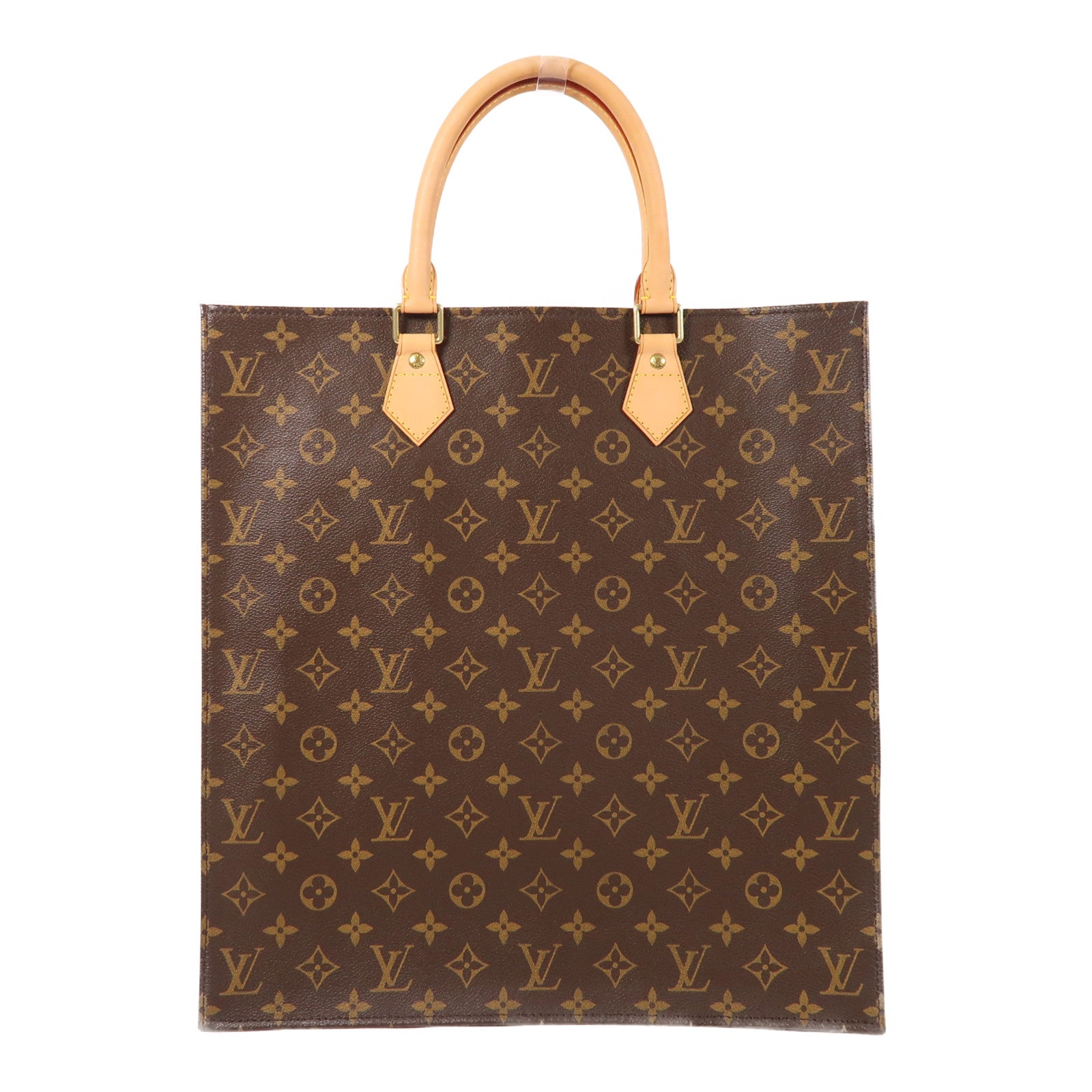 LOUIS VUITTON Monogram Sac Plat金扣手挽袋