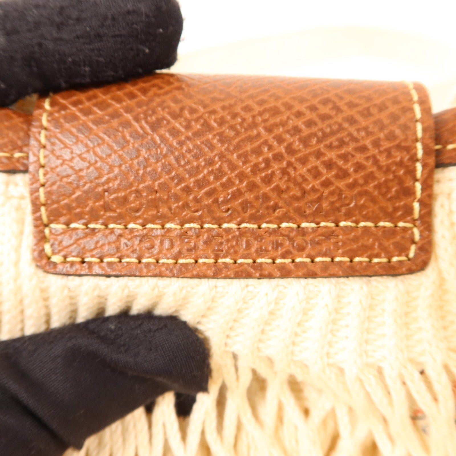 Longchamp 針織布料Le Pliage Filet金扣手挽肩背兩用袋
