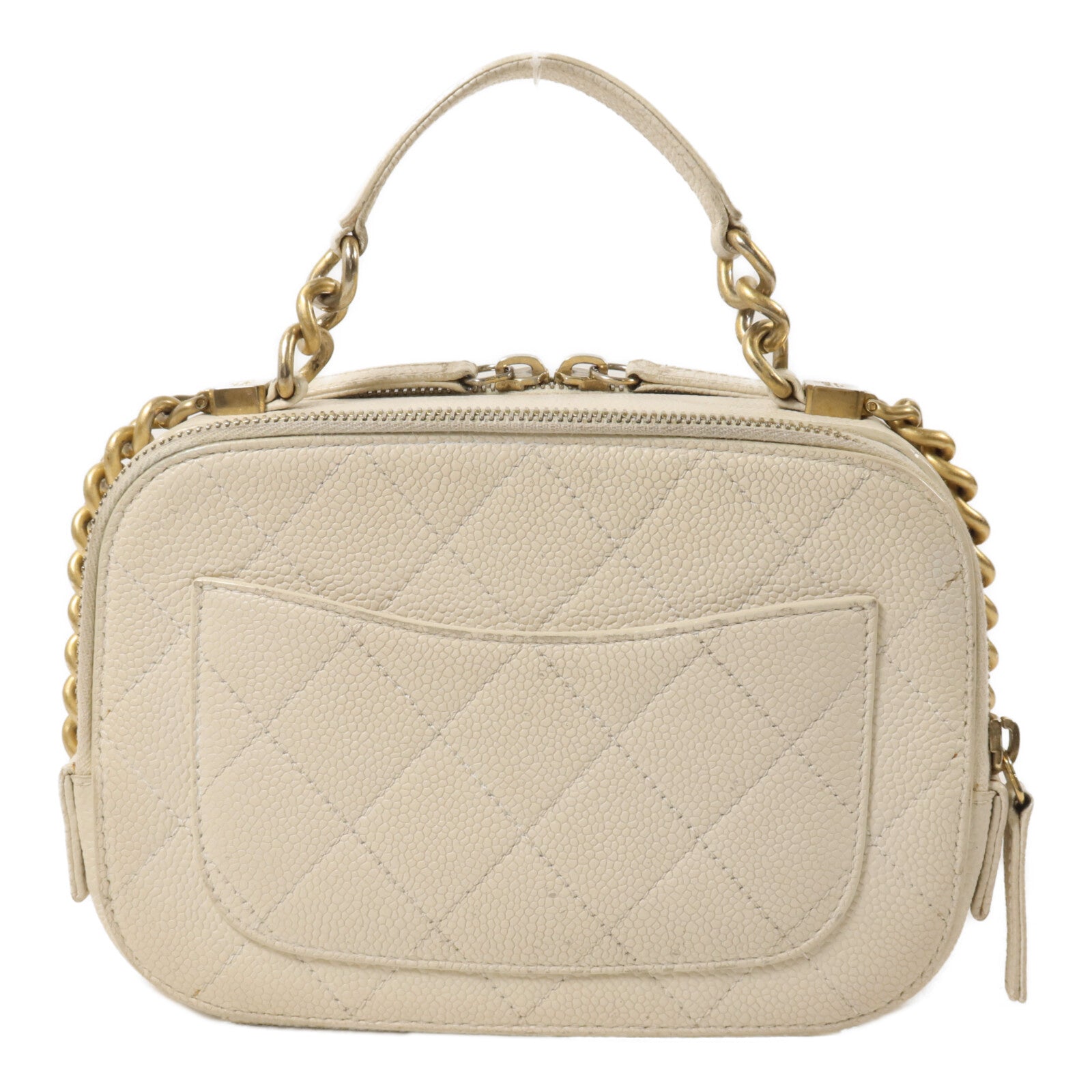 CHANEL 牛皮皮革Camera Case With Top Handle鏈帶手挽肩背兩用袋