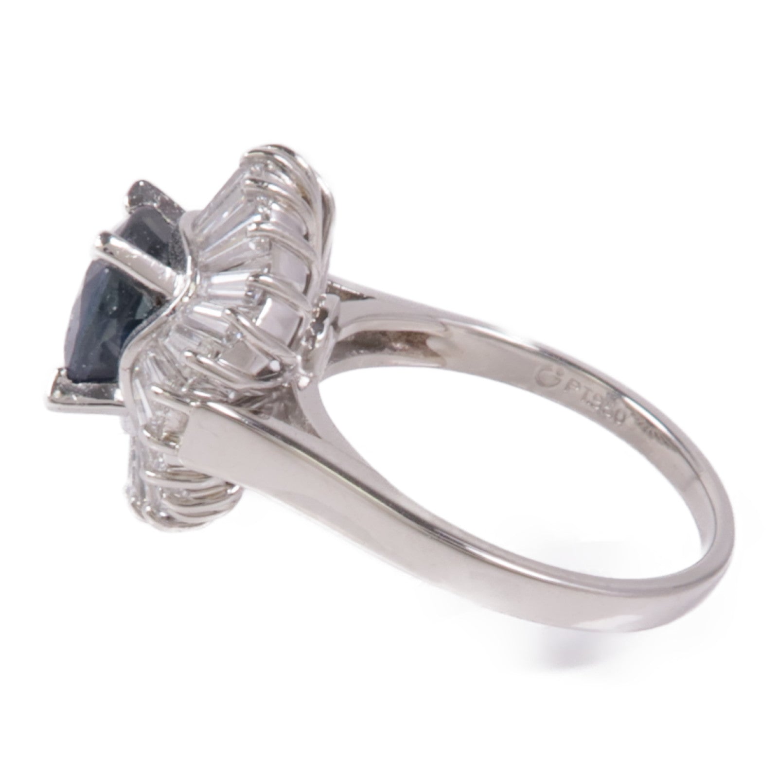 JEWELRY PT950鉑金Sapphire/Diamond Ring藍寶石/鑽石戒指US#5.25