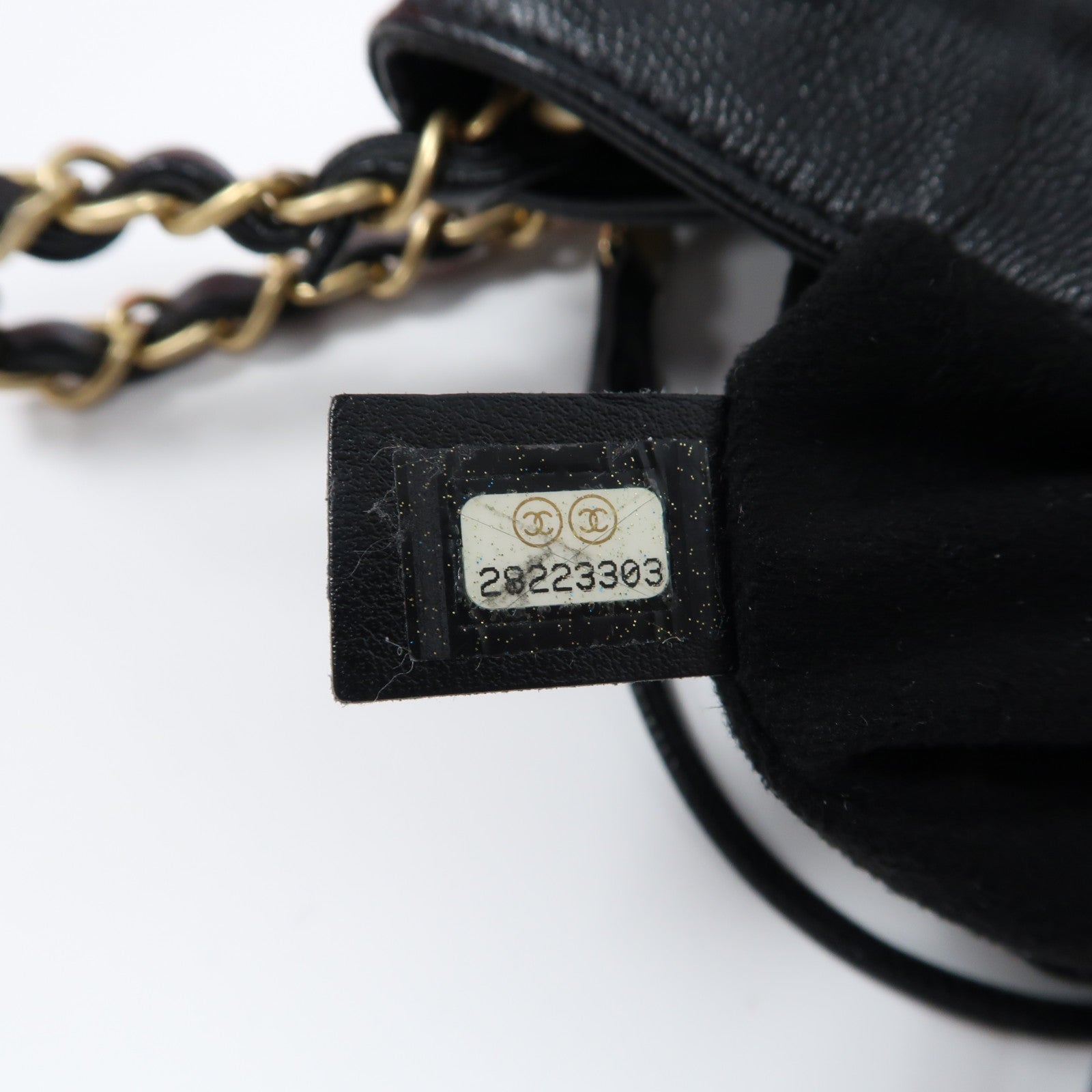 CHANEL 【激減優惠】Caviar皮革Deauville Drawstring Bucket鏈帶手挽袋黑色