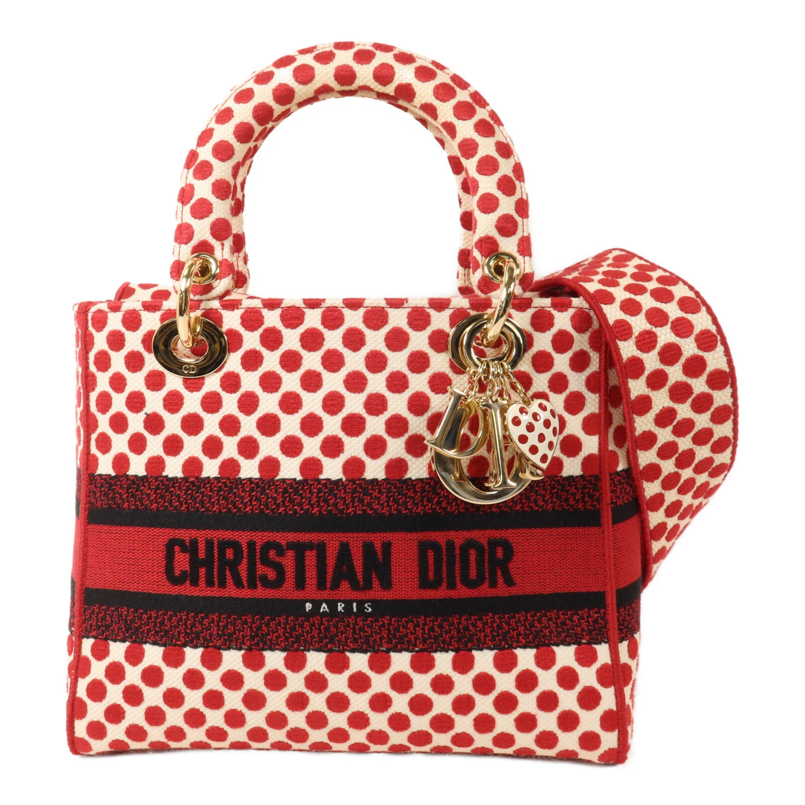 Dior 帆布Polkadot Dioramour Lady D-Lite Bag手挽肩背兩用袋