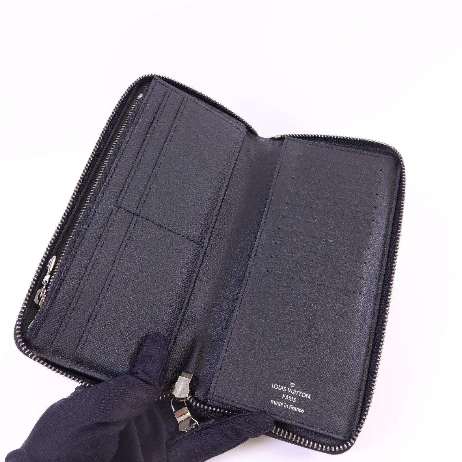 LOUIS VUITTON Monogram EclipseZippy Vertical Wallet銀扣長錢包