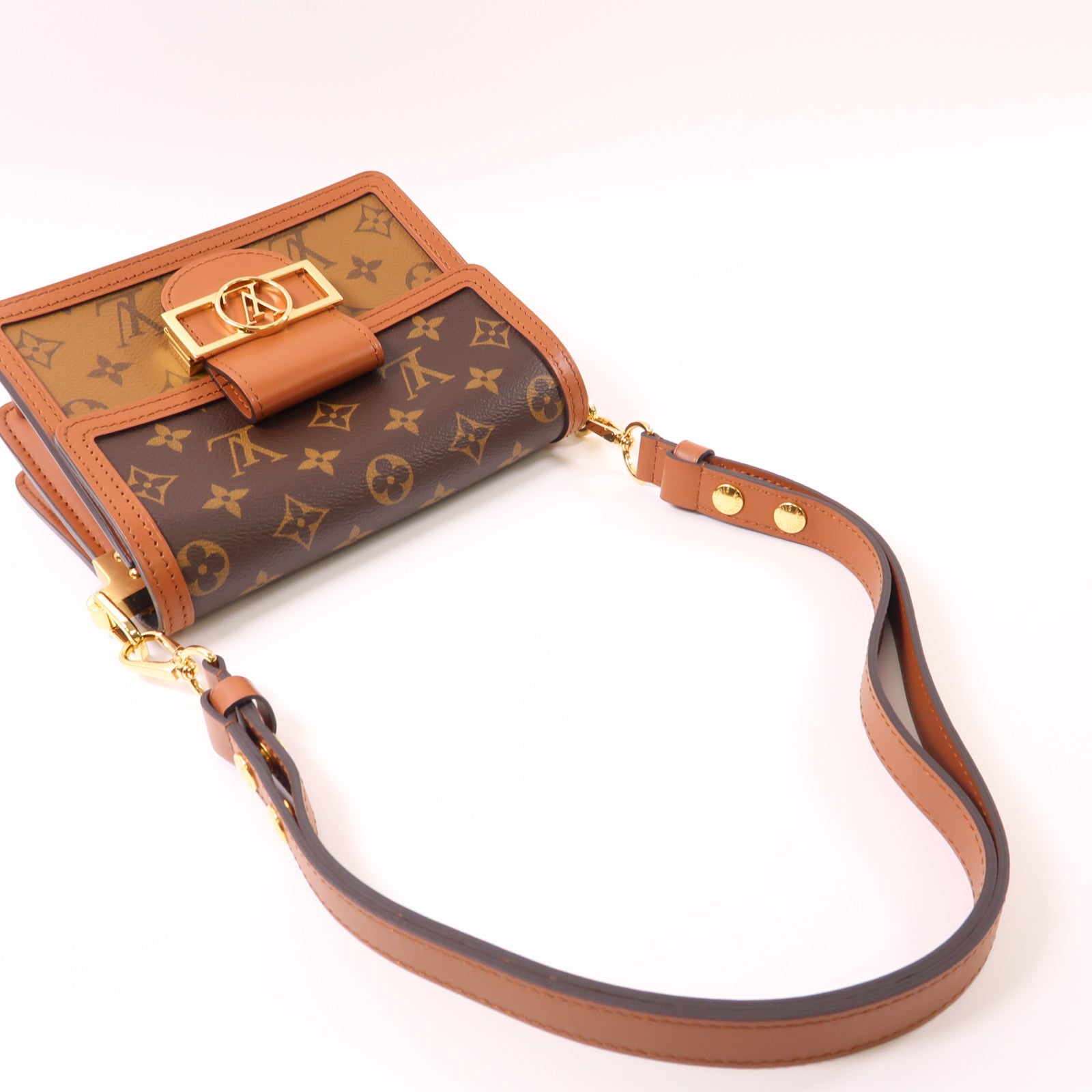 LOUIS VUITTON Monogrqam Reverse Mini Dauphine肩背袋棕色
