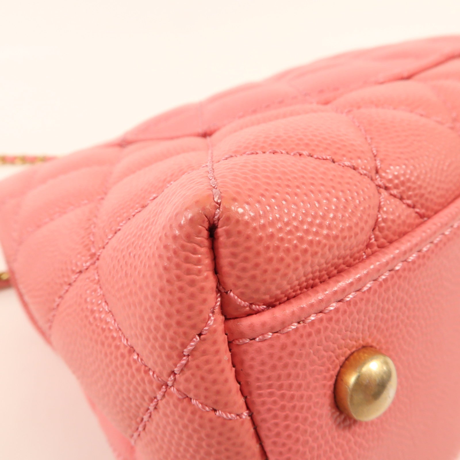 CHANEL 牛皮皮革Coco Handle Small金扣鏈帶手挽肩背兩用袋