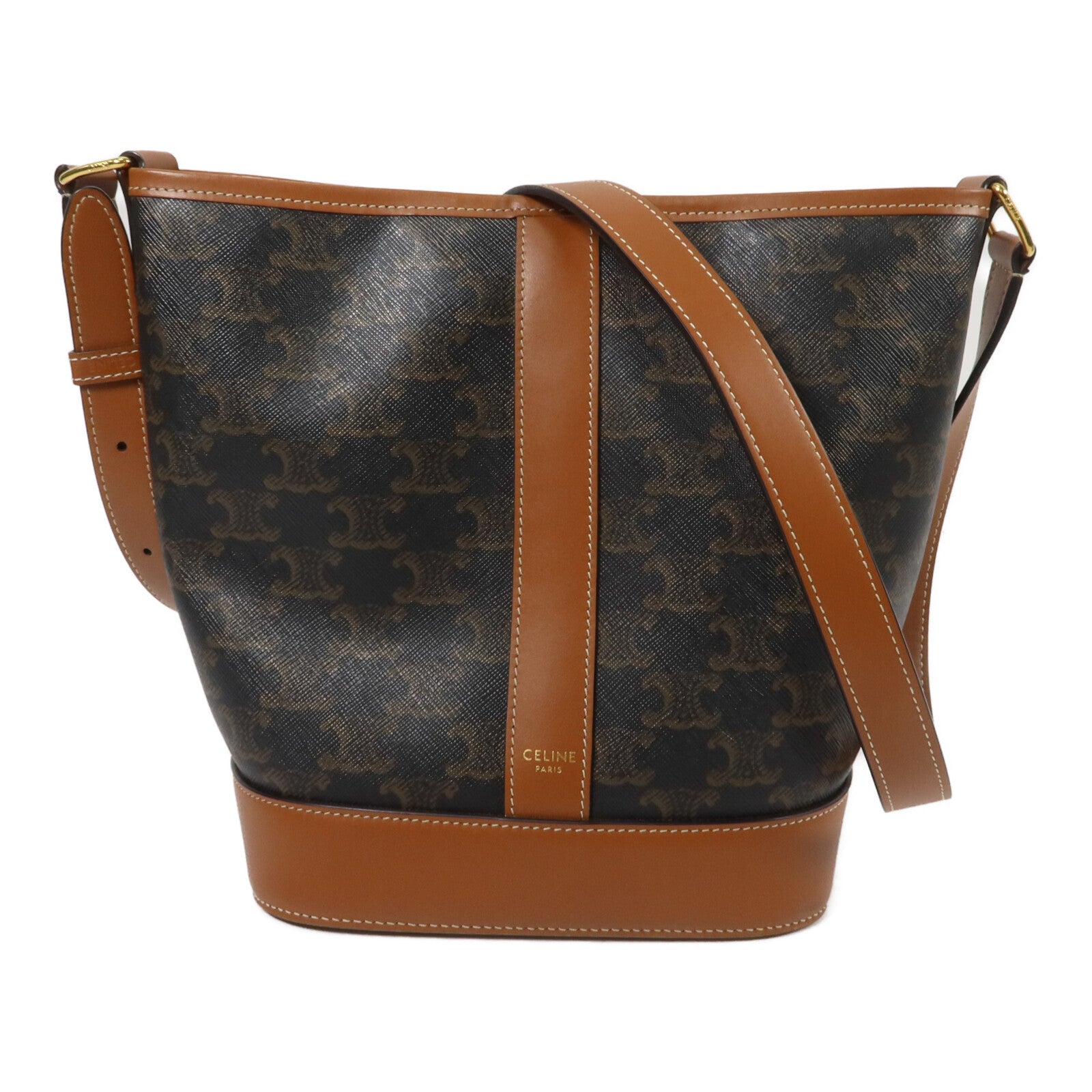 CELINE 塗層帆布Triomphe Small Bucket肩背袋