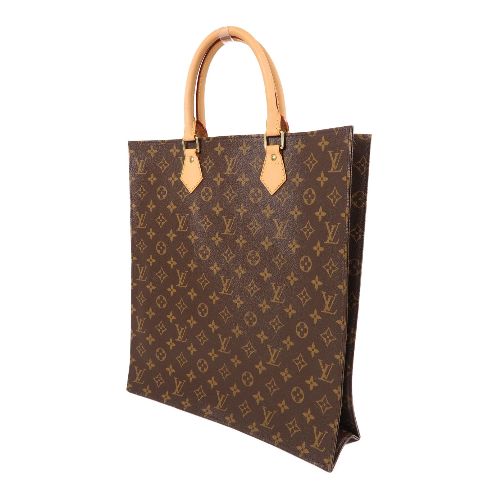 LOUIS VUITTON Monogram Sac Plat金扣手挽袋