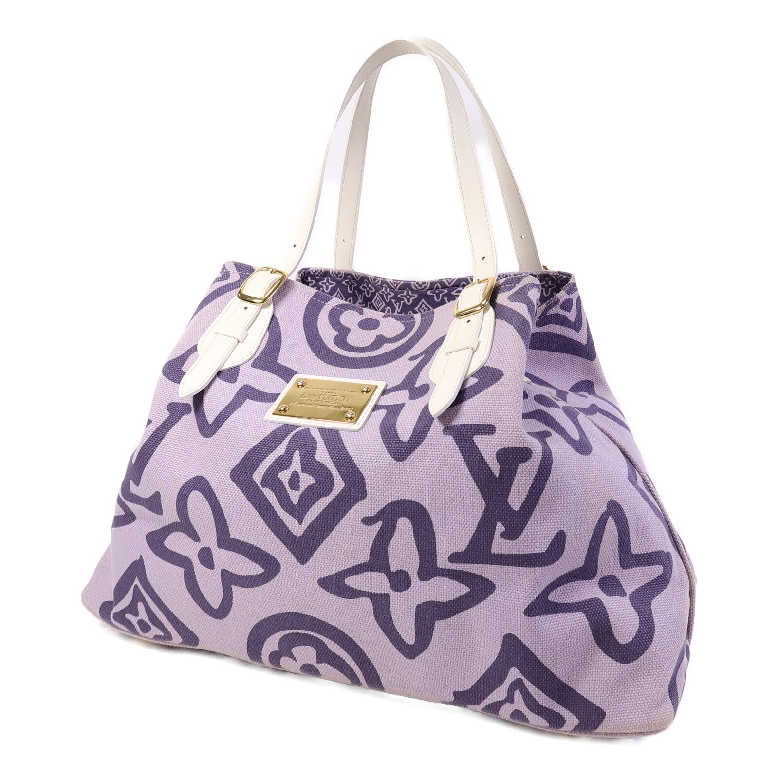 LOUIS VUITTON 帆布Tahitienne GM Lilac手挽袋