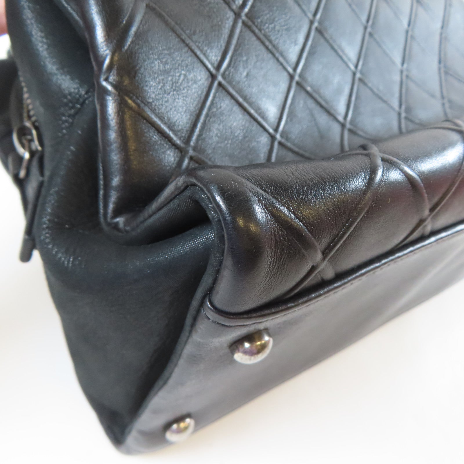 CHANEL 【激減優惠】菱格牛皮皮革Chain Shoulder黑扣鏈帶肩背袋黑色