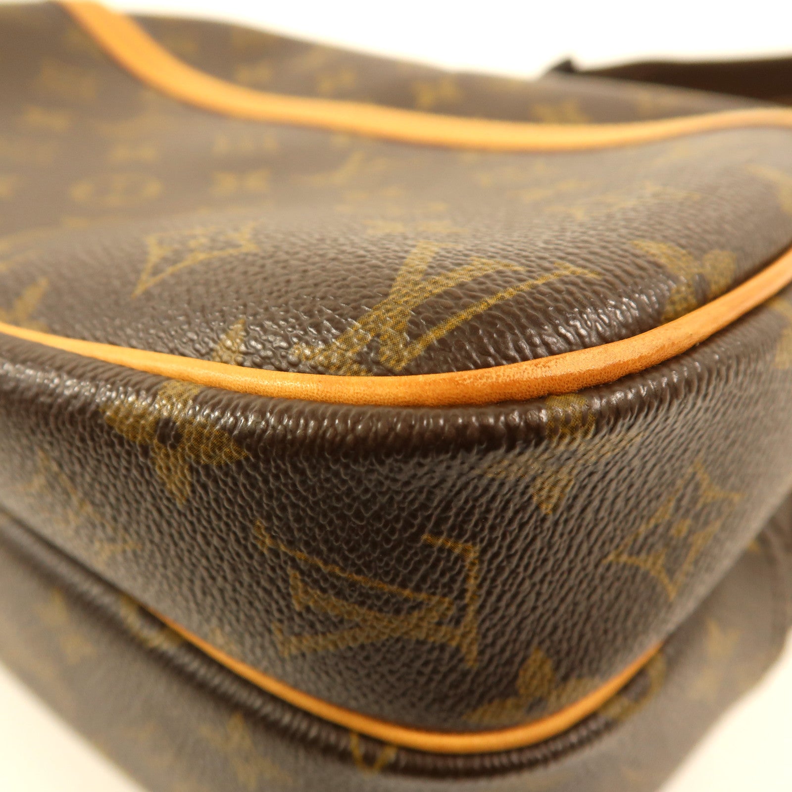 LOUIS VUITTON Monogram Reporter PM金扣肩背袋棕色