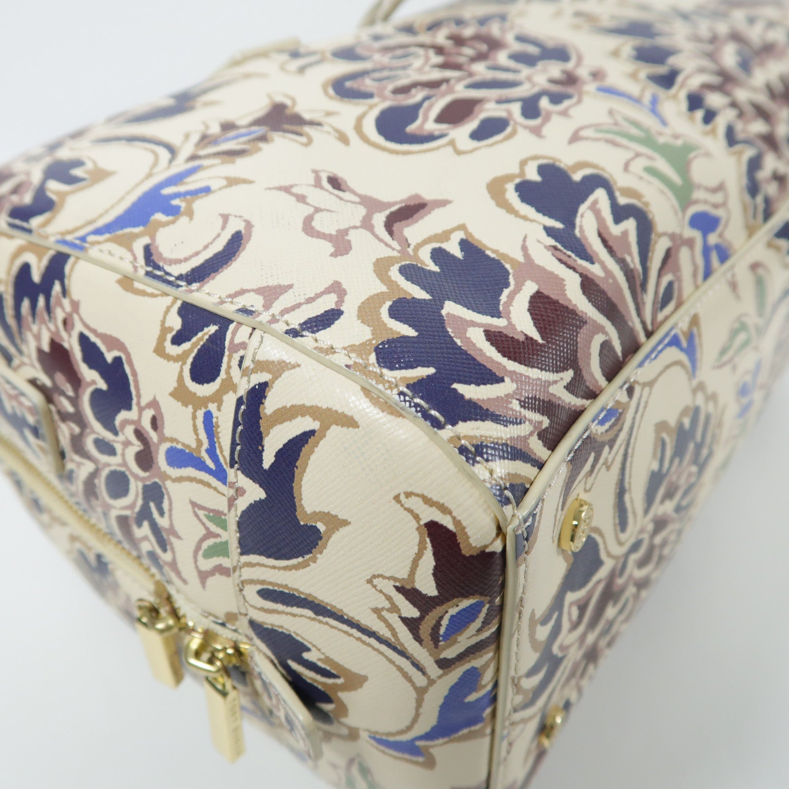 Tory Burch 塗層帆布Shoulder Bag金扣手挽肩背兩用袋