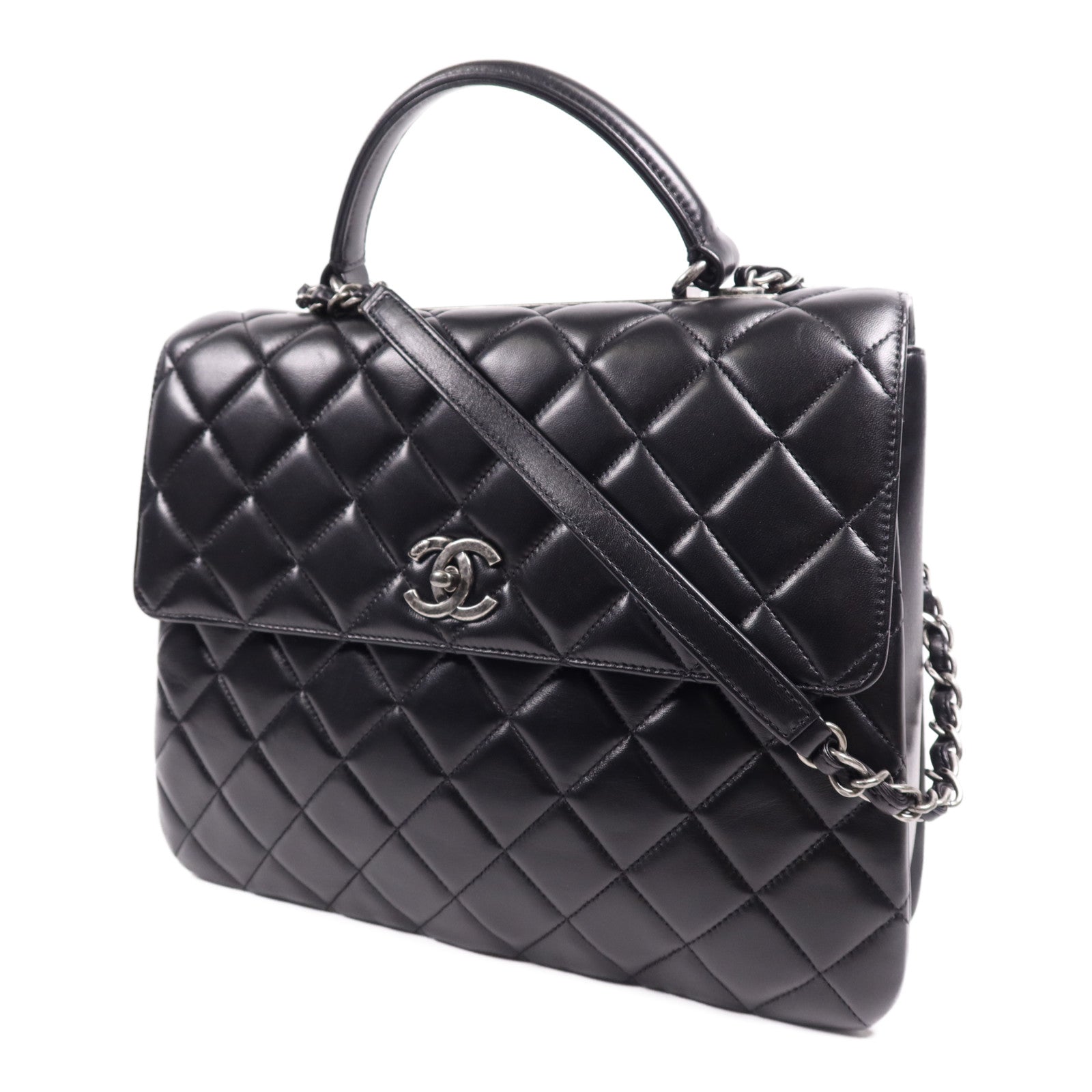 CHANEL 羊皮皮革Trendy cc銀扣鏈帶肩背袋