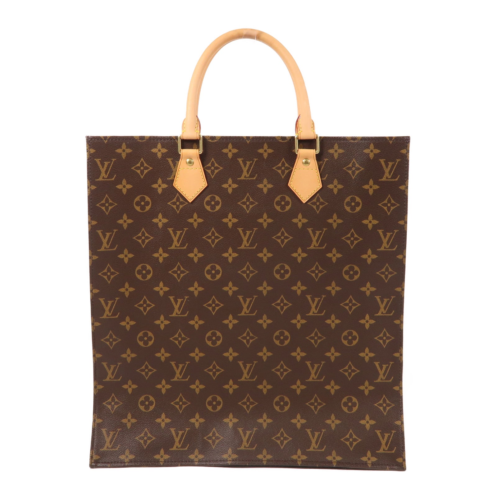 LOUIS VUITTON Monogram Sac Plat金扣手挽袋