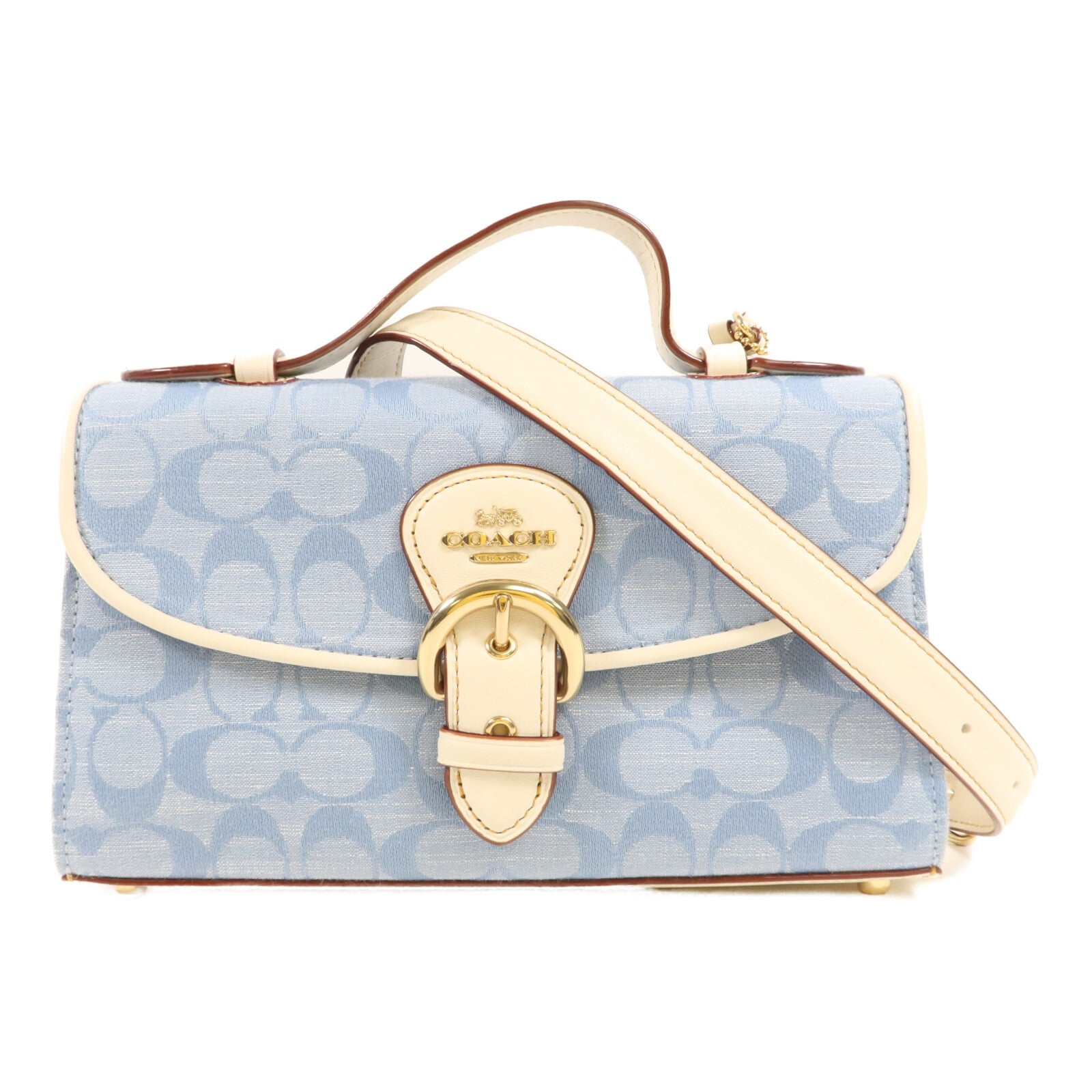 COACH 牛仔布Kleo Top Handle Bag手挽肩背兩用袋