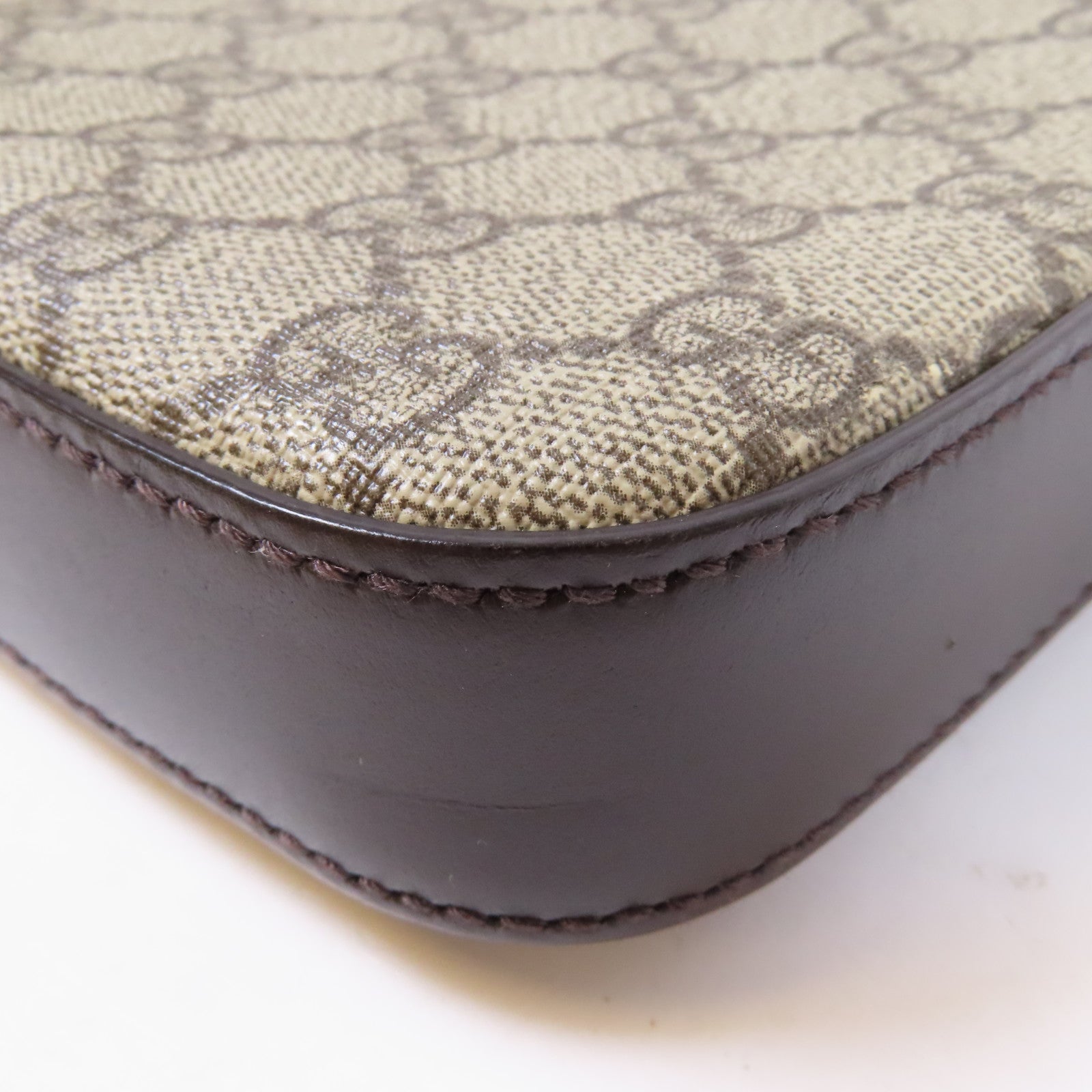 GUCCI 塗層帆布Shoulder Bag銀扣肩背袋啡色