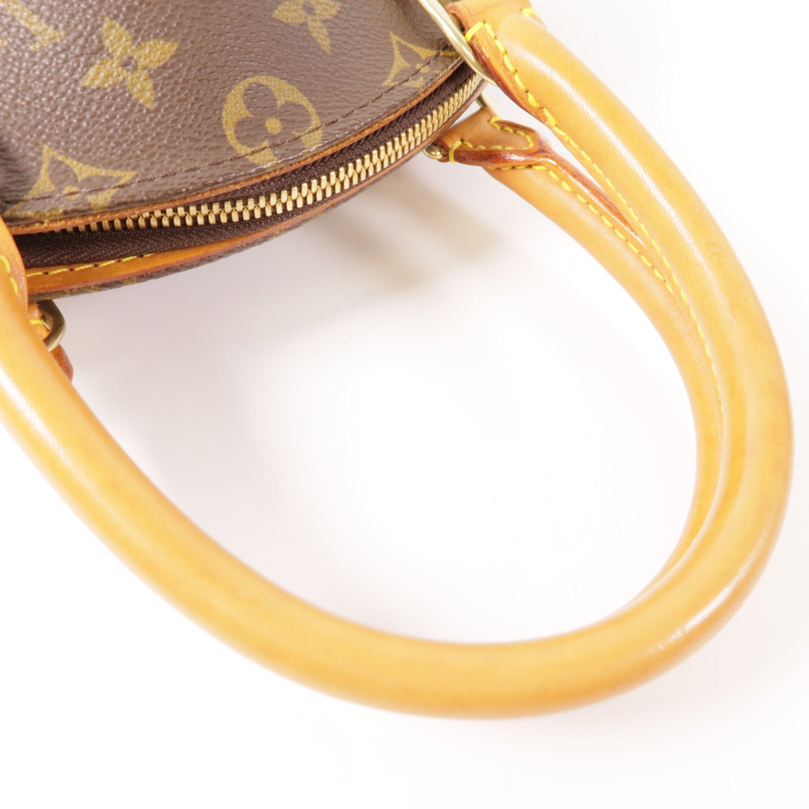 LOUIS VUITTON Monogram Ellipse PM金扣手挽袋棕色