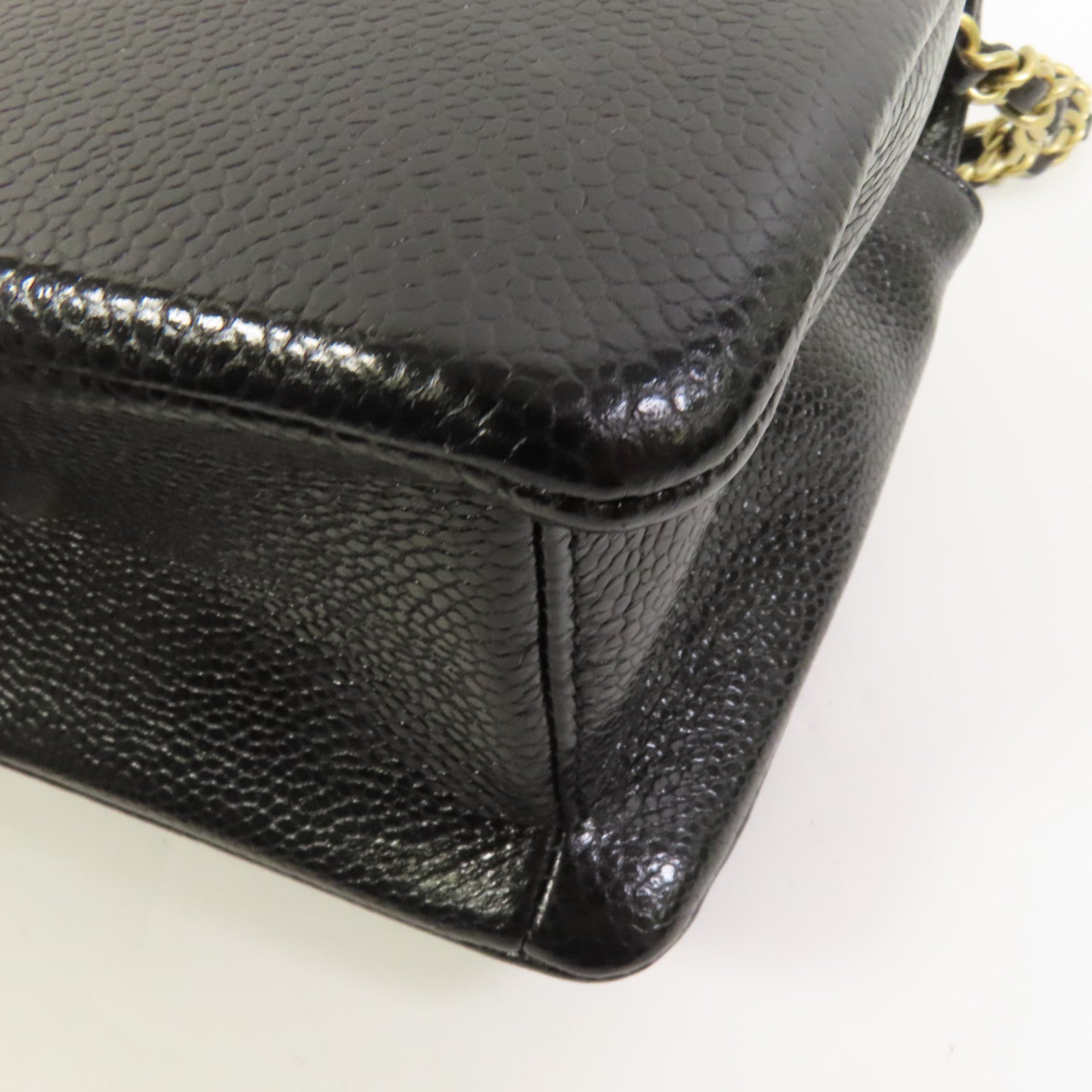 CHANEL 牛皮皮革Chain Shoulder金扣肩背袋