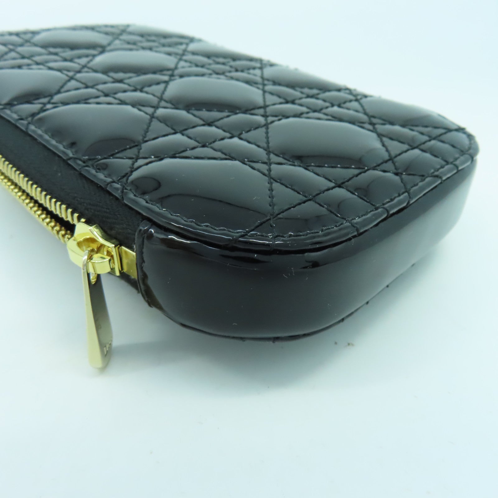 Dior 【清倉大減價】漆皮皮革Phone Holder金扣鏈帶肩背袋黑色
