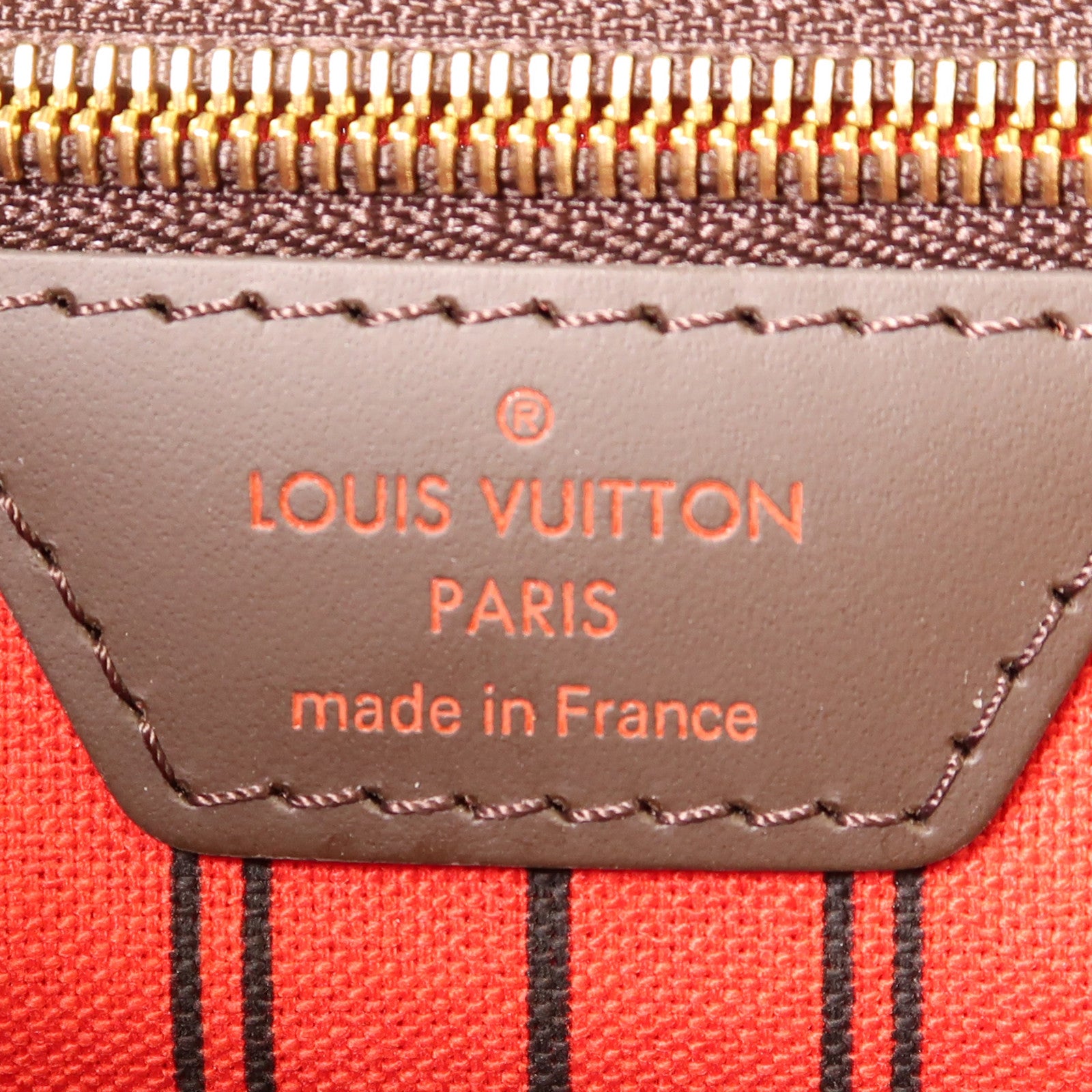 LOUIS VUITTON Damier Neverfull GM金扣肩背袋棕色