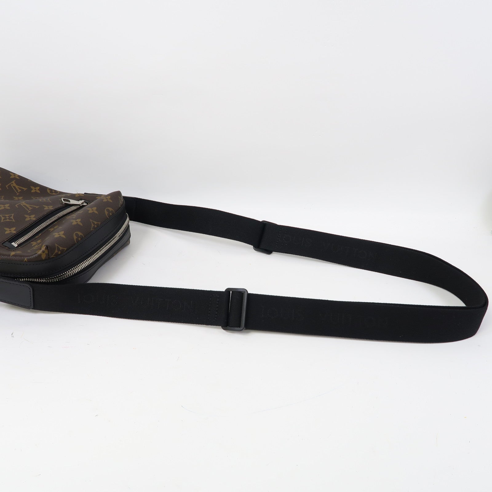 LOUIS VUITTON Monogram Macassar Torres銀扣肩背袋啡色