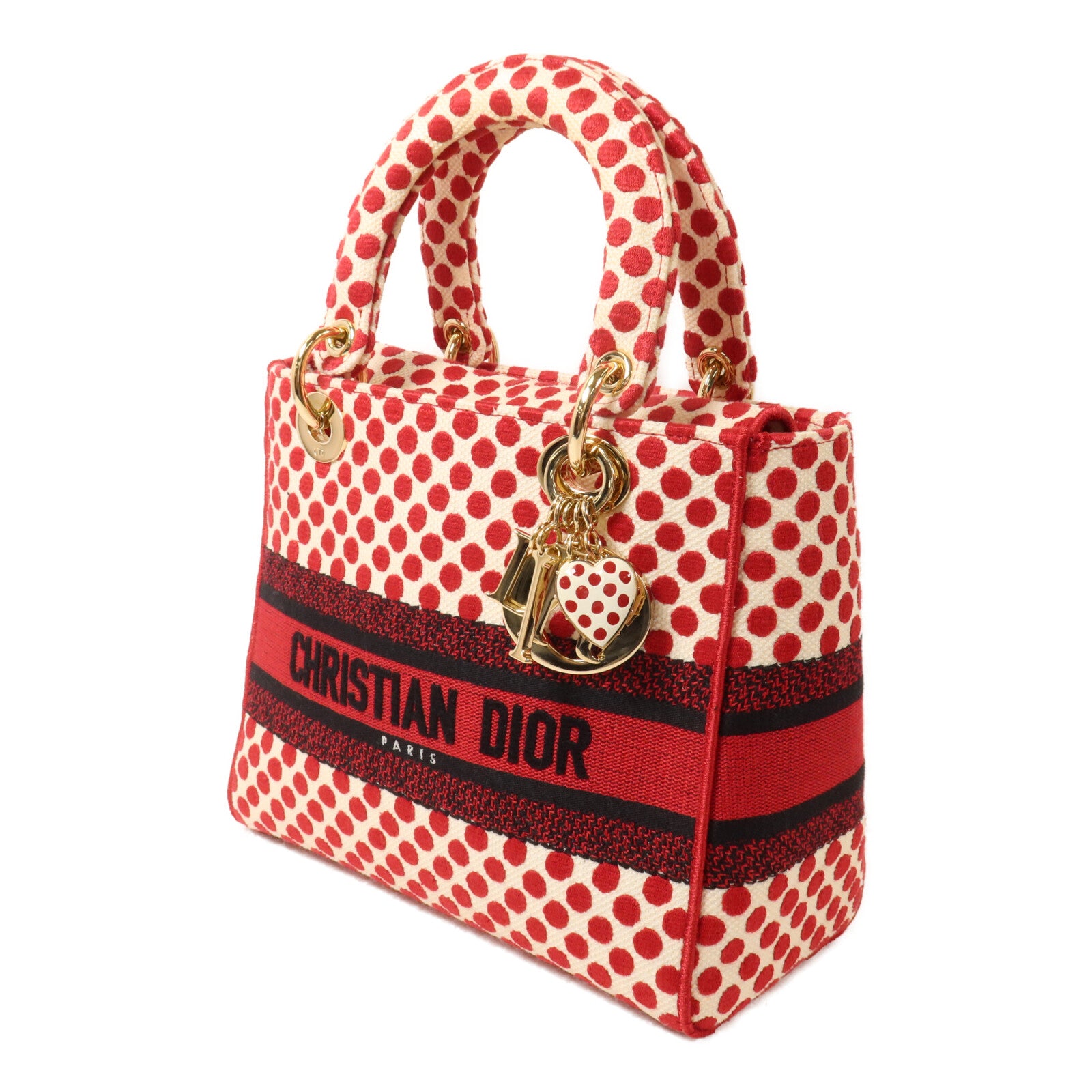 Dior 帆布Polkadot Dioramour Lady D-Lite Bag手挽肩背兩用袋